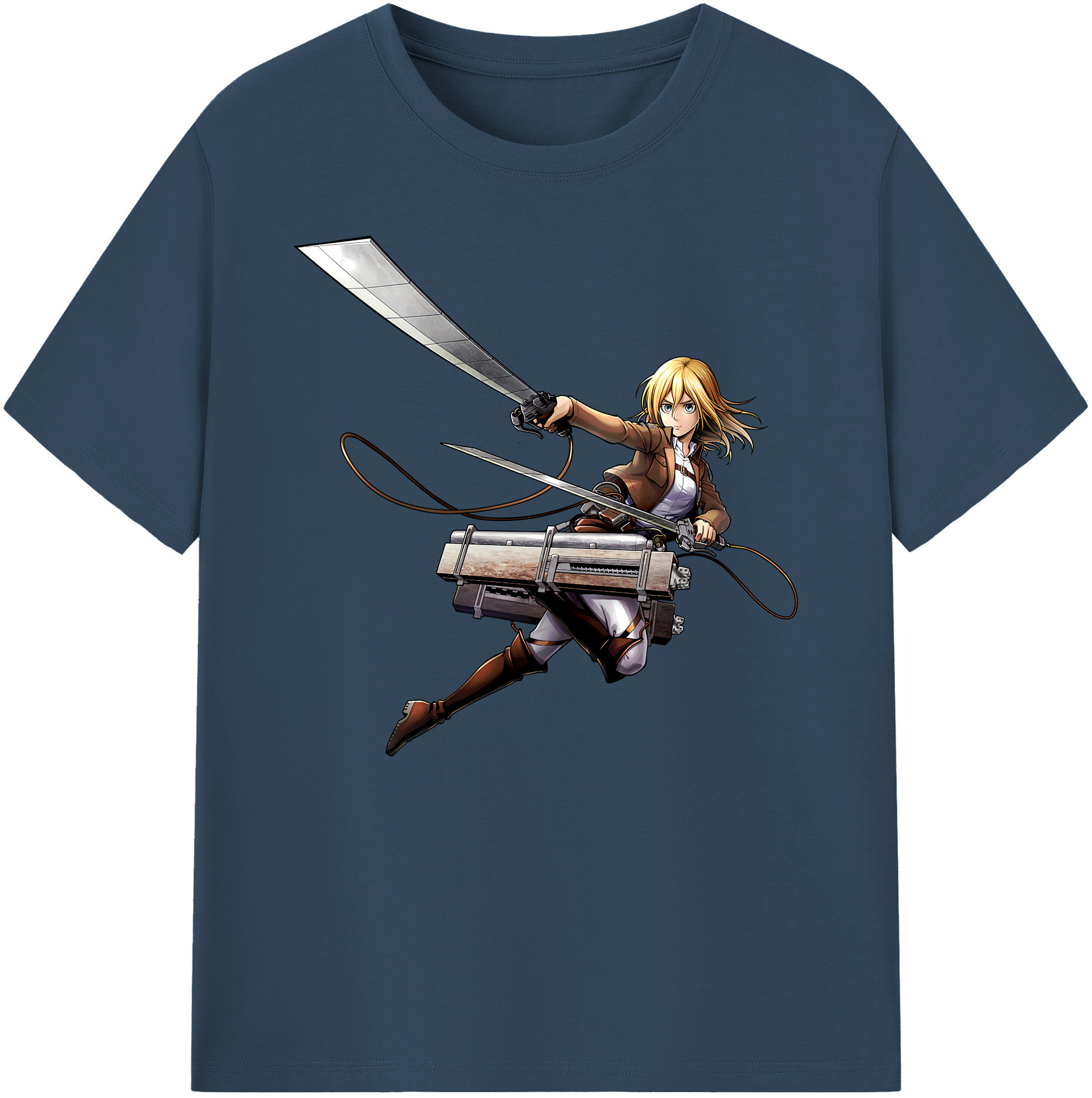 （画像用） 進撃の巨人 クリスタ·レンズ Attack on Titan Christa Lenz 綿100％ メンズ半袖Tシャツ｜肌触りやわらか＆通気性