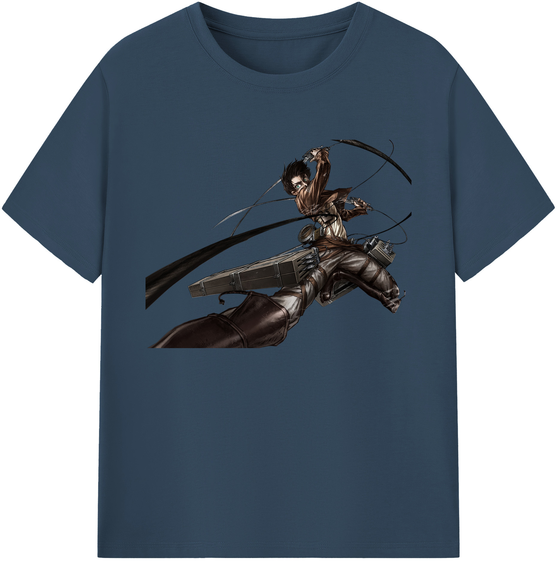 （画像用） 進撃の巨人 エレン･イェーガー Attack on Titan Eren Jäger 綿100％ メンズ半袖Tシャツ｜肌触りやわらか＆通気性