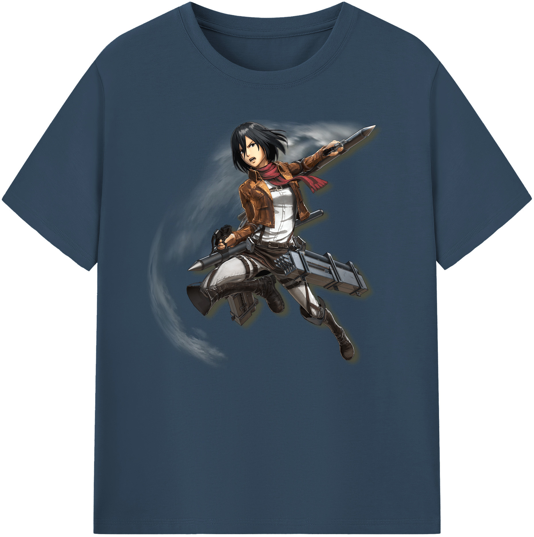 （画像用） 進撃の巨人 ミカサ·アッカーマン Attack on Titan Mikasa Ackerman 綿100％ メンズ半袖Tシャツ｜肌触りやわらか＆通気性