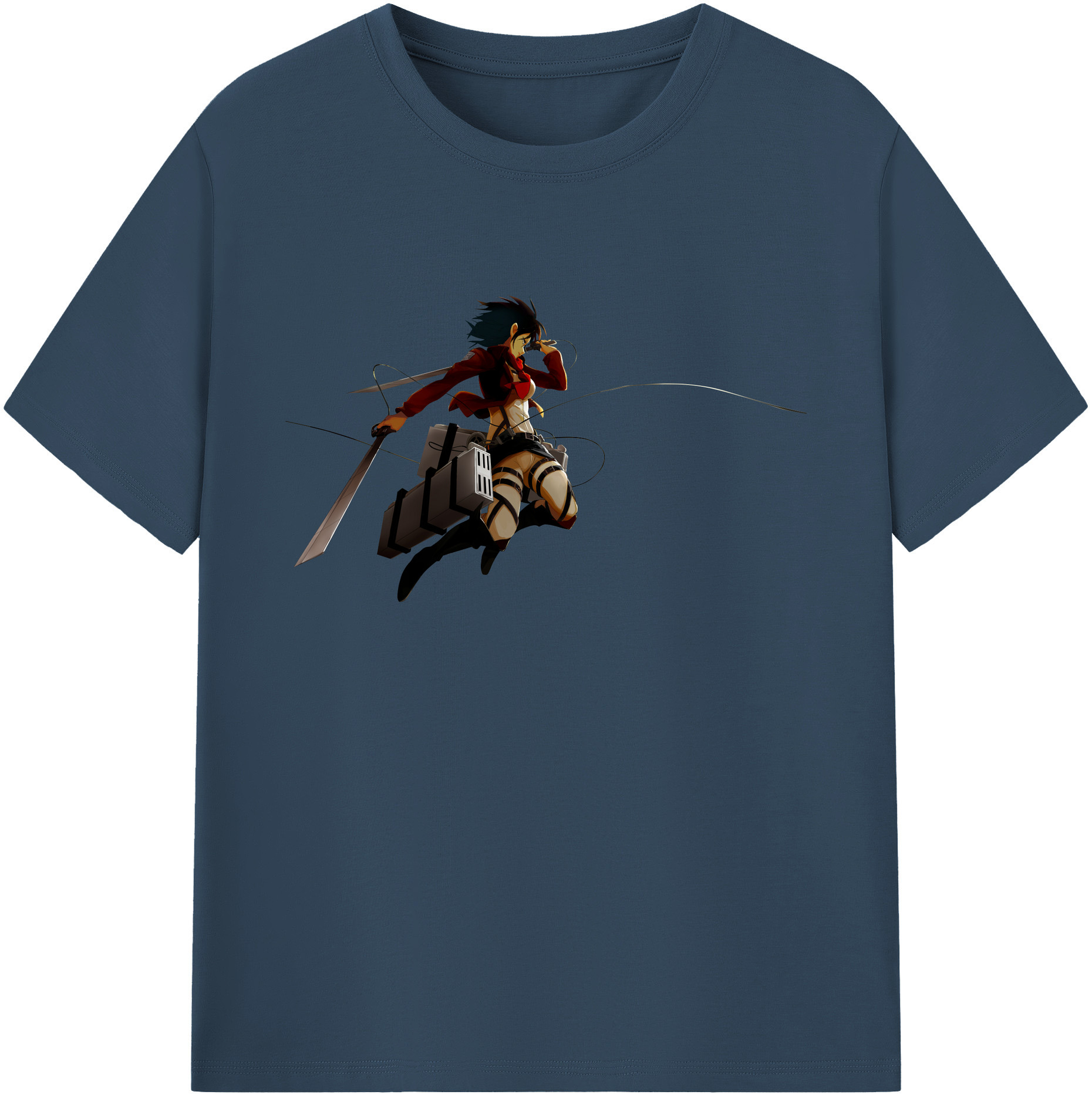 （画像用） 進撃の巨人 ミカサ·アッカーマン Attack on Titan Mikasa Ackerman 綿100％ メンズ半袖Tシャツ｜肌触りやわらか＆通気性
