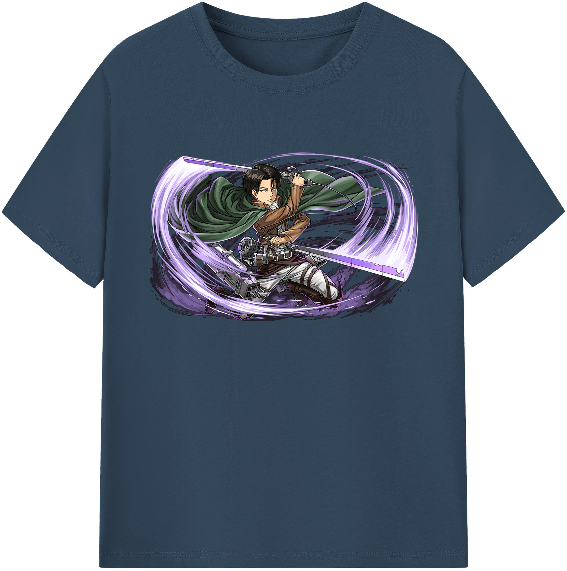 （画像用） 進撃の巨人 リヴァイ·アッカーマン Attack on Titan Levi Ackerman 綿100％ メンズ半袖Tシャツ｜肌触りやわらか＆通気性