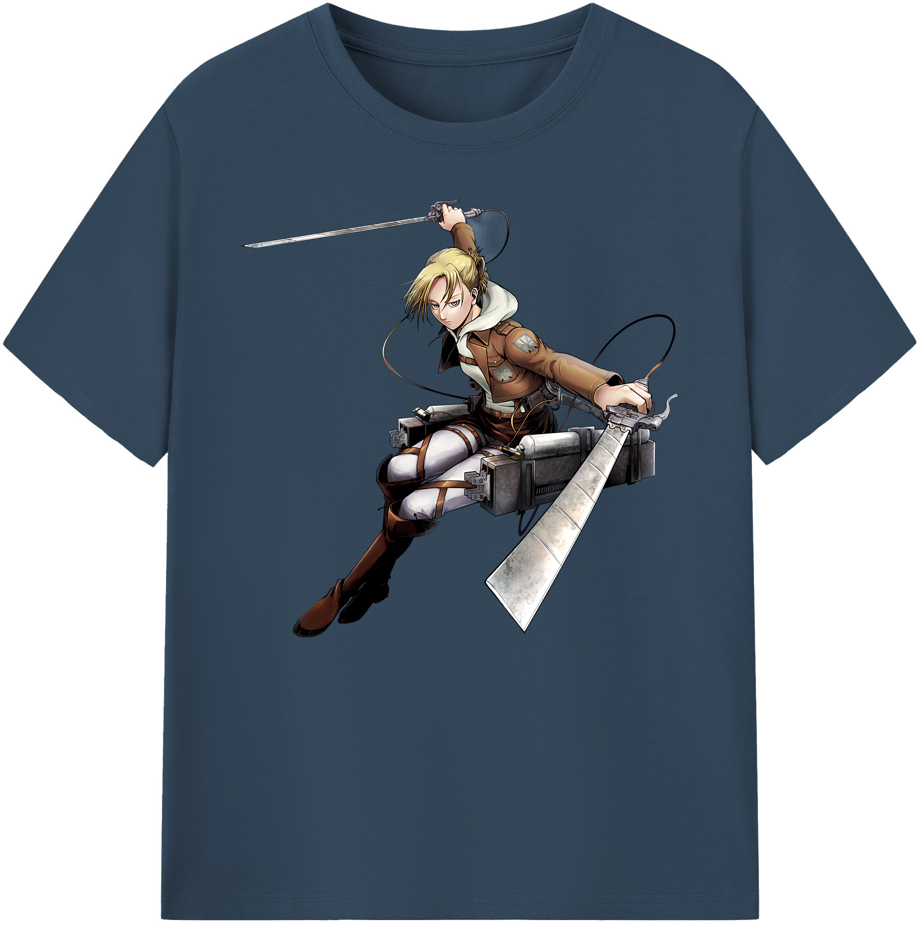 （画像用） 進撃の巨人 アニ・レオンハート Attack on Titan Annie Leonhart 綿100％ メンズ半袖Tシャツ｜肌触りやわらか＆通気性