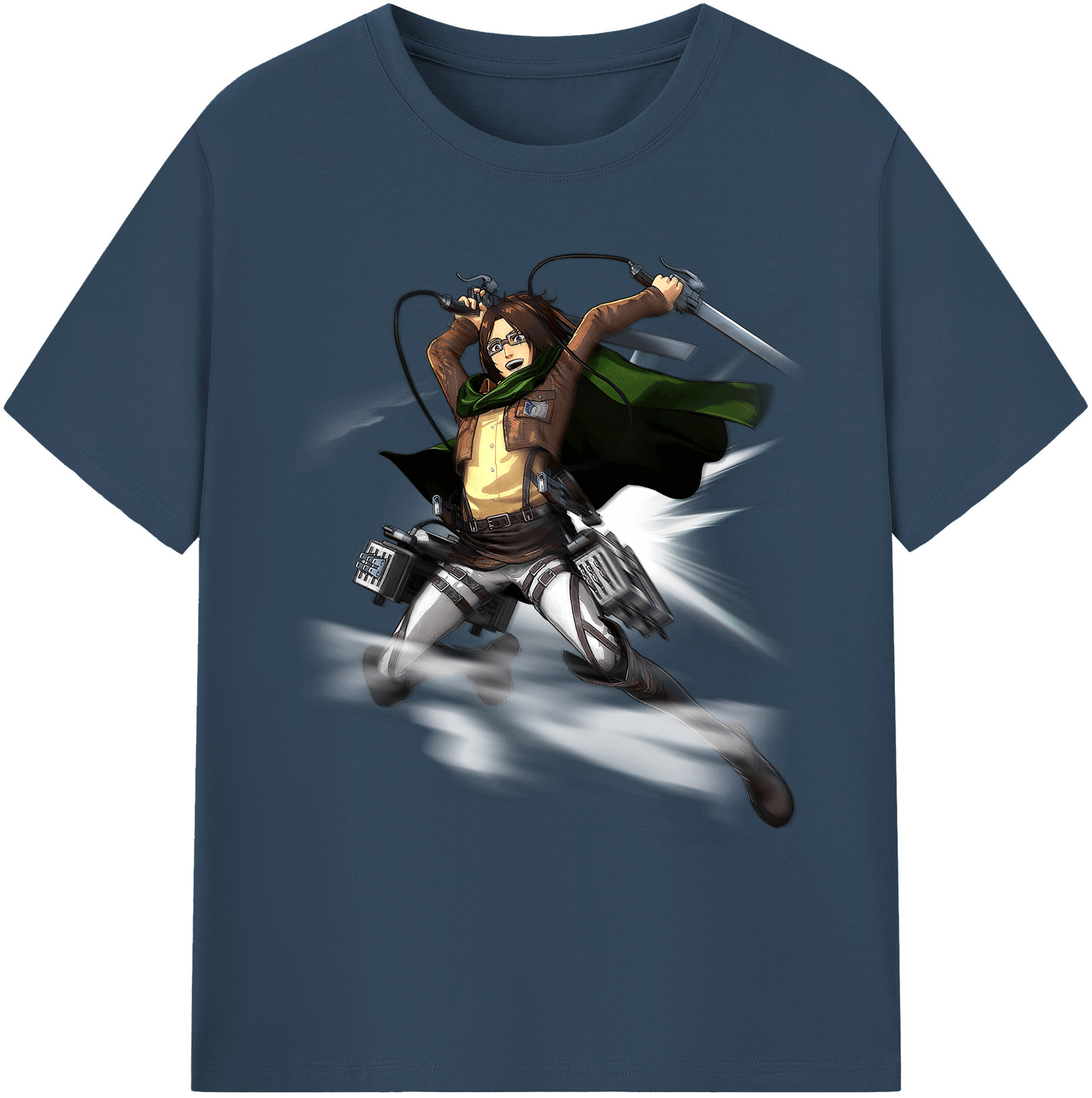 （画像用） 進撃の巨人 ハンジ·ゾエ Attack on Titan Hanji Zoe 綿100％ メンズ半袖Tシャツ｜肌触りやわらか＆通気性