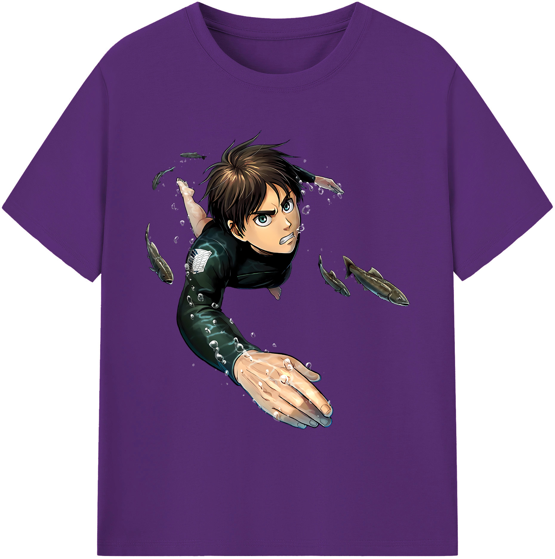 （画像用） 進撃の巨人 エレン･イェーガー Attack on Titan Eren Jäger 綿100％ メンズ半袖Tシャツ｜肌触りやわらか＆通気性