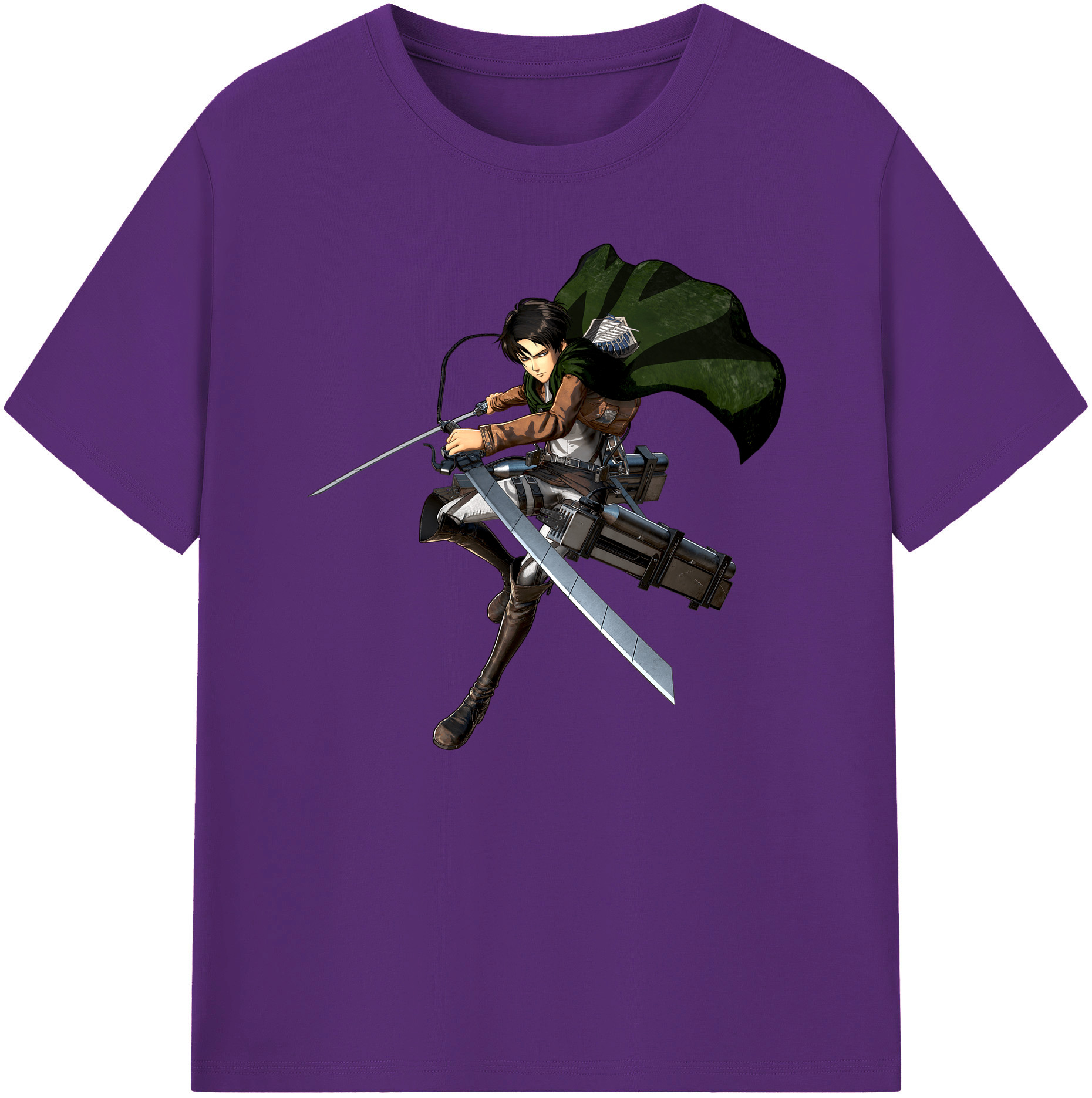 （画像用） 進撃の巨人 リヴァイ·アッカーマン Attack on Titan Levi Ackerman 綿100％ メンズ半袖Tシャツ｜肌触りやわらか＆通気性