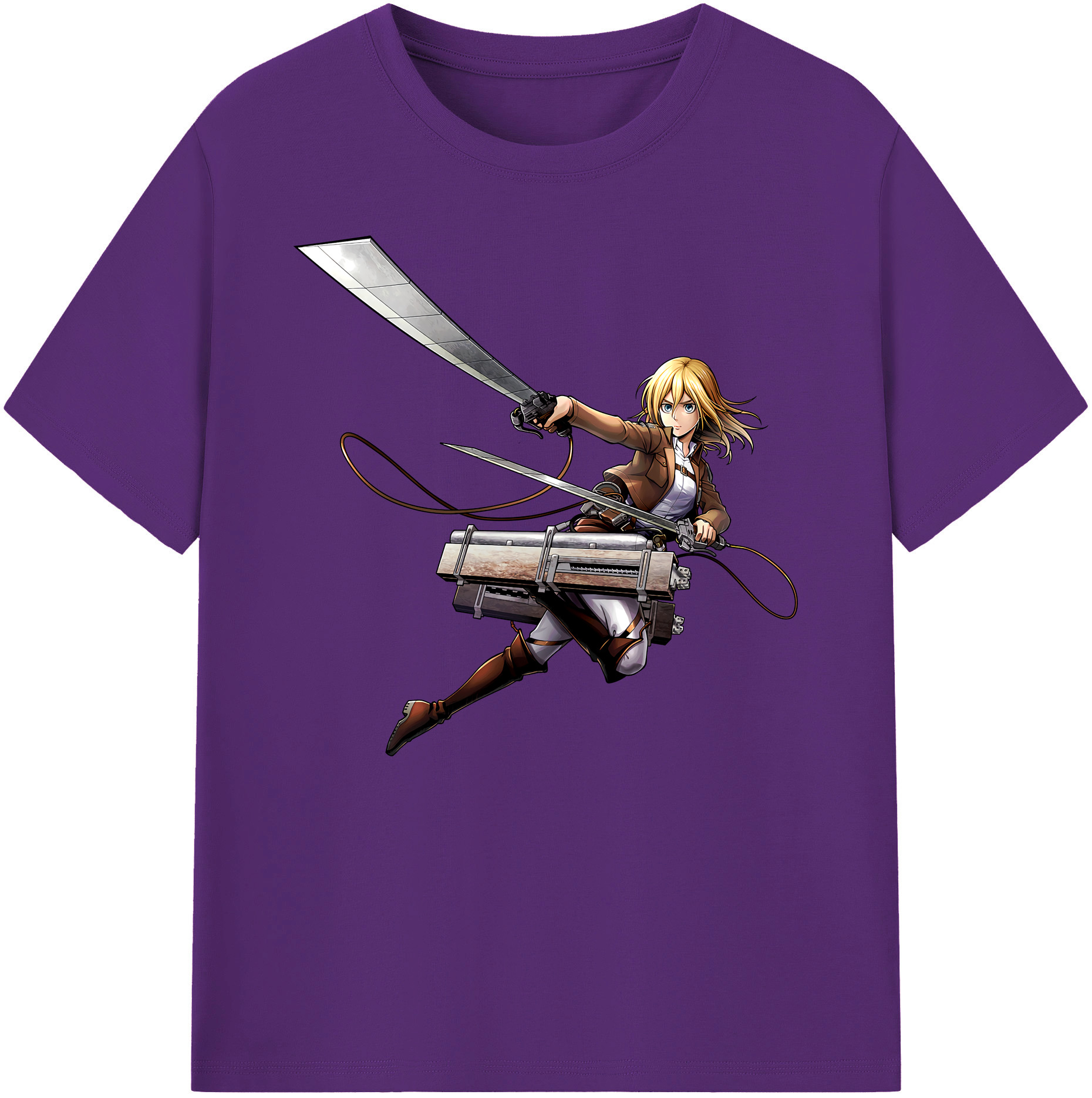 （画像用） 進撃の巨人 クリスタ·レンズ Attack on Titan Christa Lenz 綿100％ メンズ半袖Tシャツ｜肌触りやわらか＆通気性