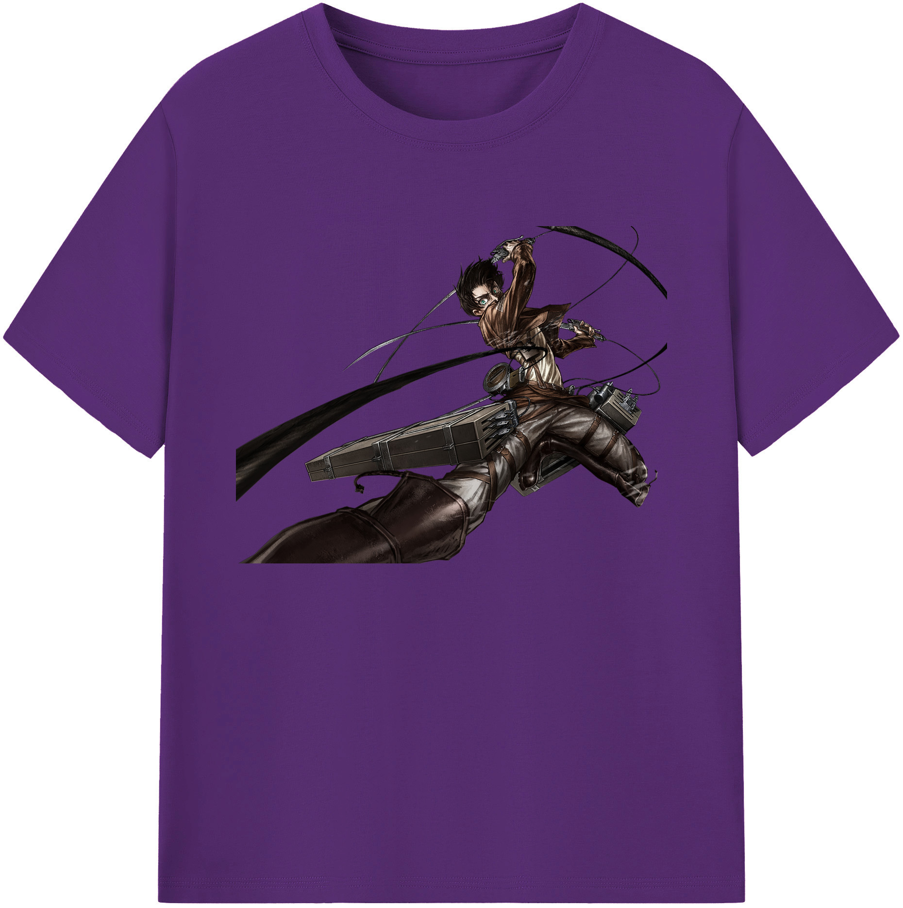 （画像用） 進撃の巨人 エレン･イェーガー Attack on Titan Eren Jäger 綿100％ メンズ半袖Tシャツ｜肌触りやわらか＆通気性