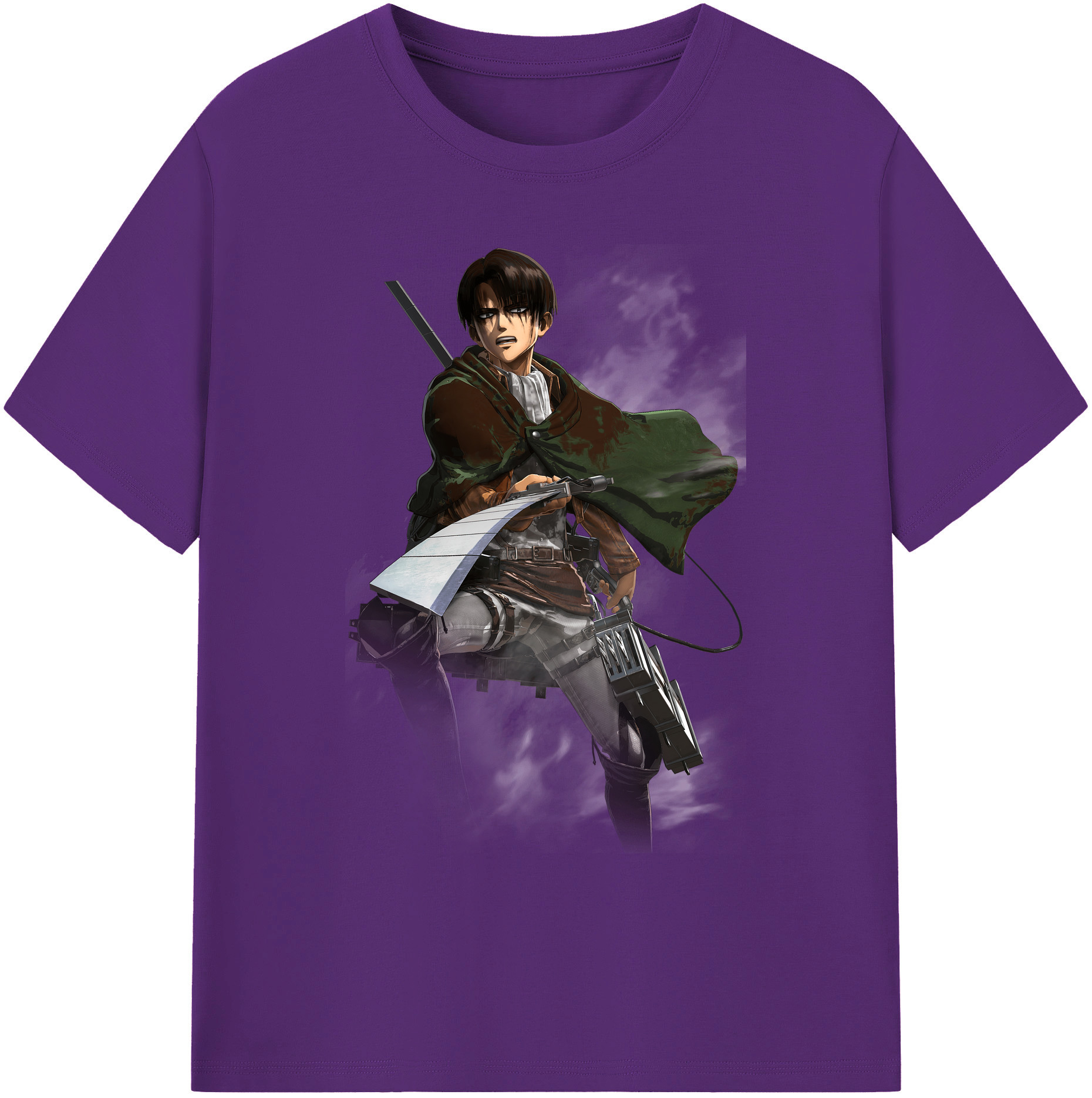 （画像用） 進撃の巨人 リヴァイ·アッカーマン Attack on Titan Levi Ackerman 綿100％ メンズ半袖Tシャツ｜肌触りやわらか＆通気性