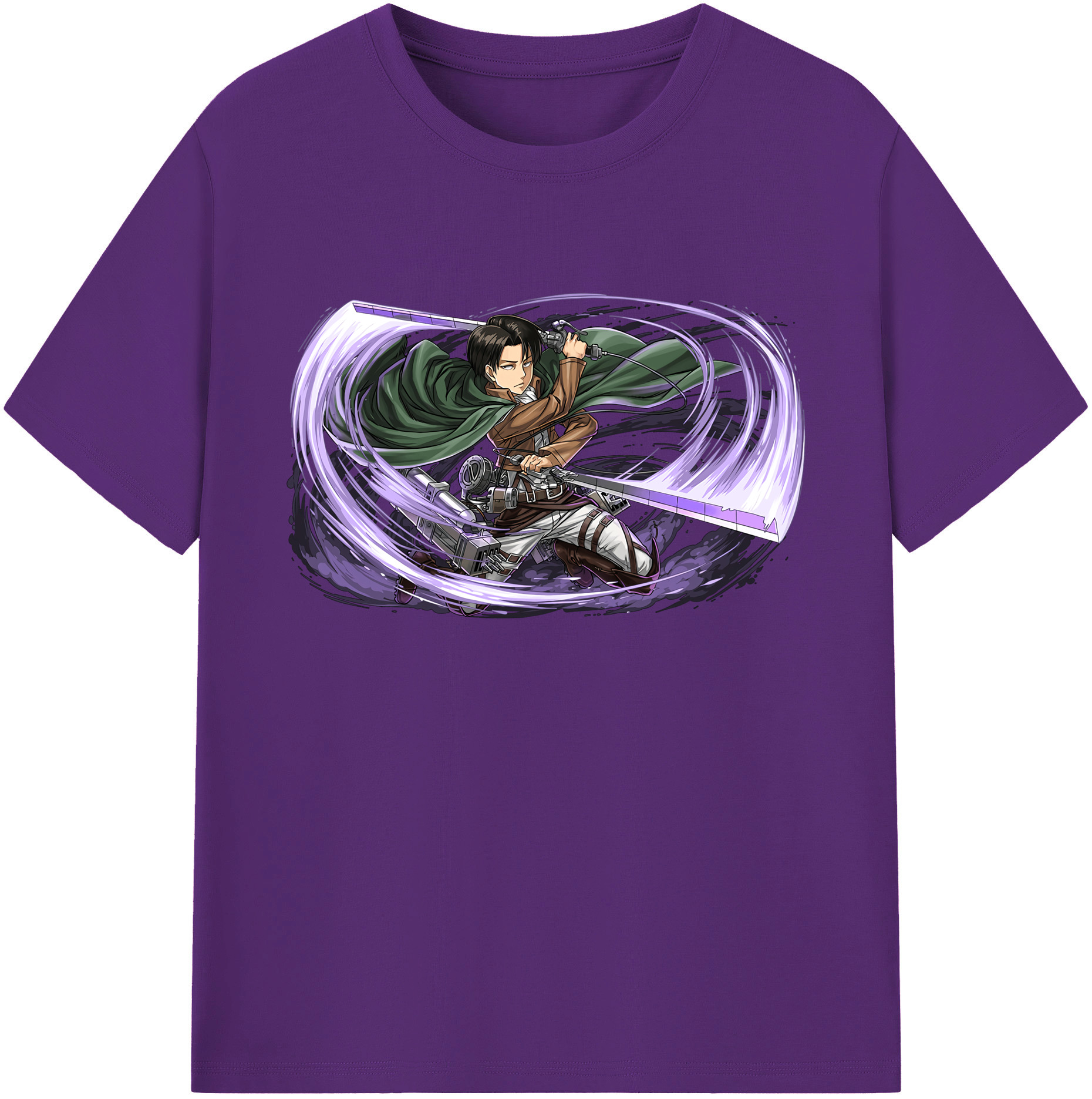 （画像用） 進撃の巨人 リヴァイ·アッカーマン Attack on Titan Levi Ackerman 綿100％ メンズ半袖Tシャツ｜肌触りやわらか＆通気性