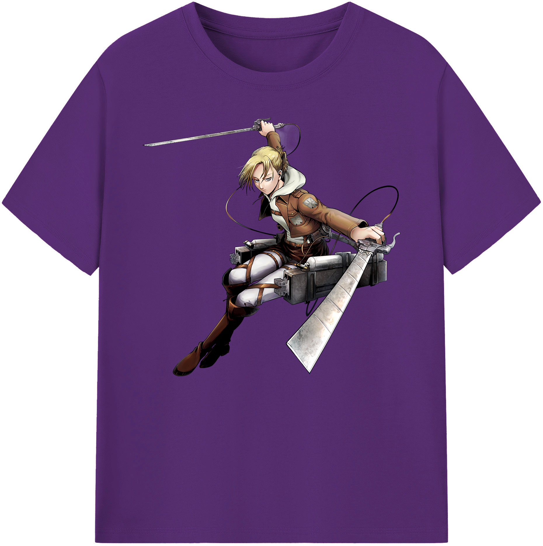 （画像用） 進撃の巨人 アニ・レオンハート Attack on Titan Annie Leonhart 綿100％ メンズ半袖Tシャツ｜肌触りやわらか＆通気性