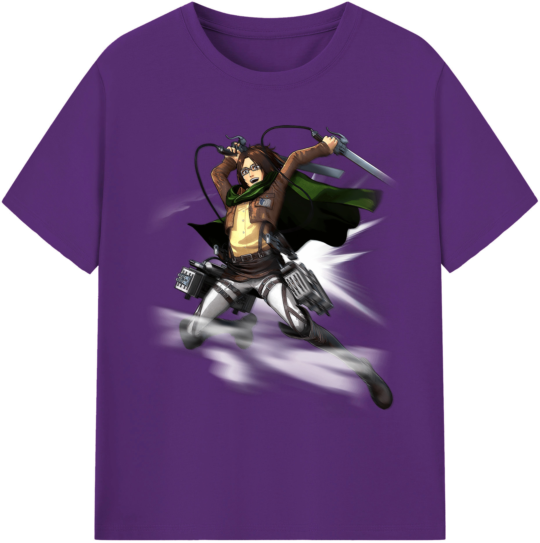 （画像用） 進撃の巨人 ハンジ·ゾエ Attack on Titan Hanji Zoe 綿100％ メンズ半袖Tシャツ｜肌触りやわらか＆通気性