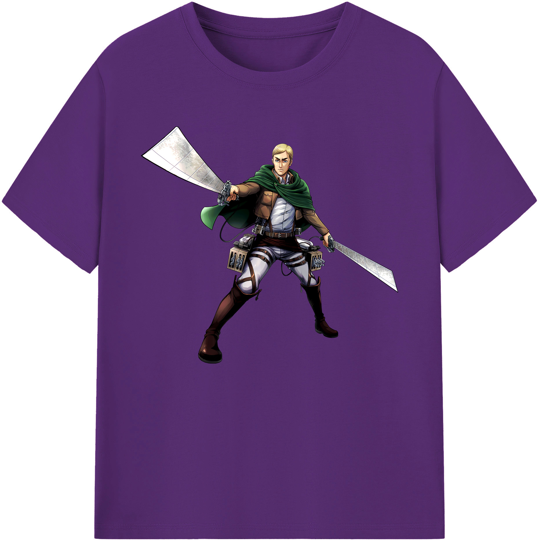 （画像用） 進撃の巨人 エルヴィン・スミス Attack on Titan Erwin Smith 綿100％ メンズ半袖Tシャツ｜肌触りやわらか＆通気性