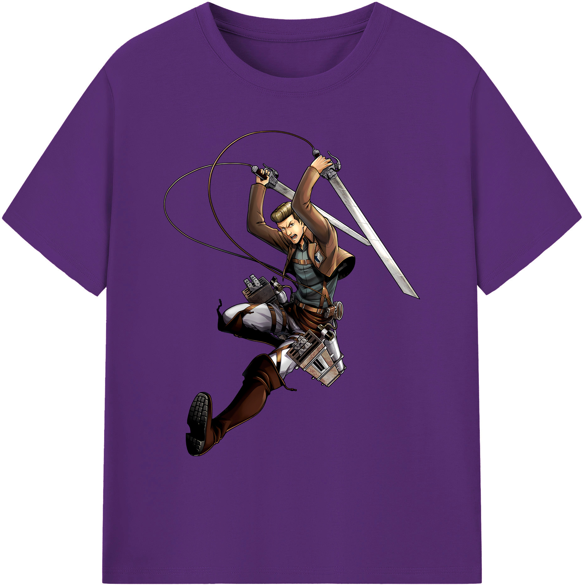 （画像用） 進撃の巨人 Attack on Titan 綿100％ メンズ半袖Tシャツ｜肌触りやわらか＆通気性