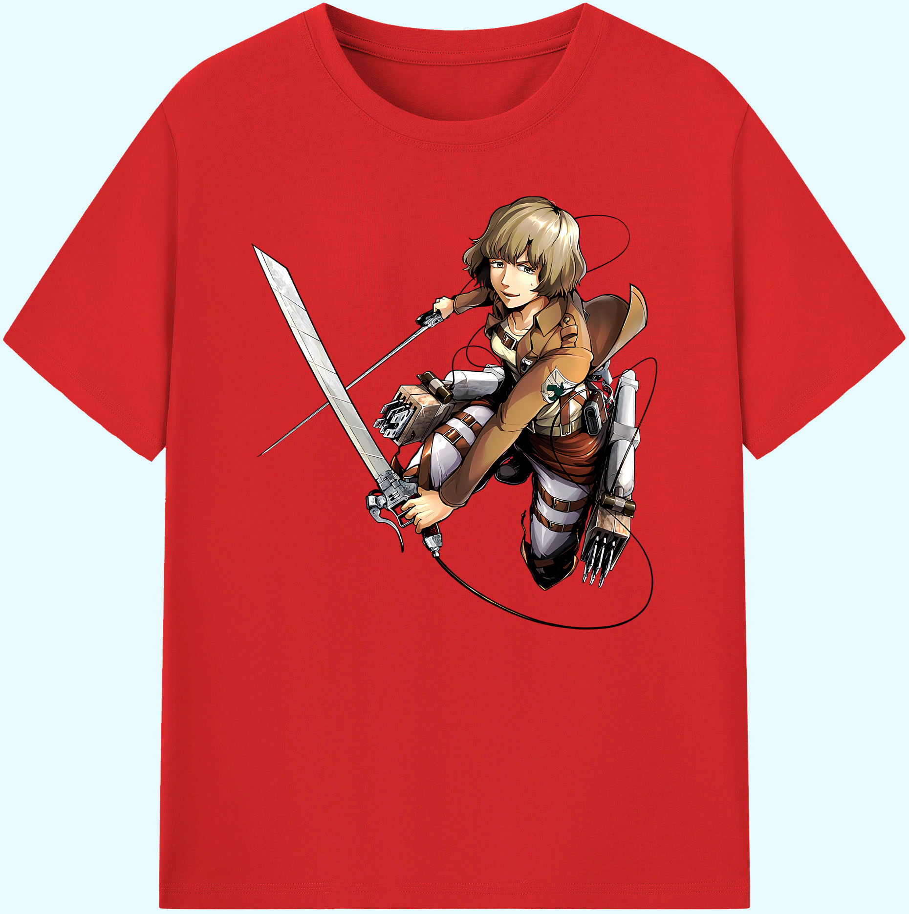 （画像用） 進撃の巨人 ヒツチ Attack on Titan Hitch 綿100％ メンズ半袖Tシャツ｜肌触りやわらか＆通気性