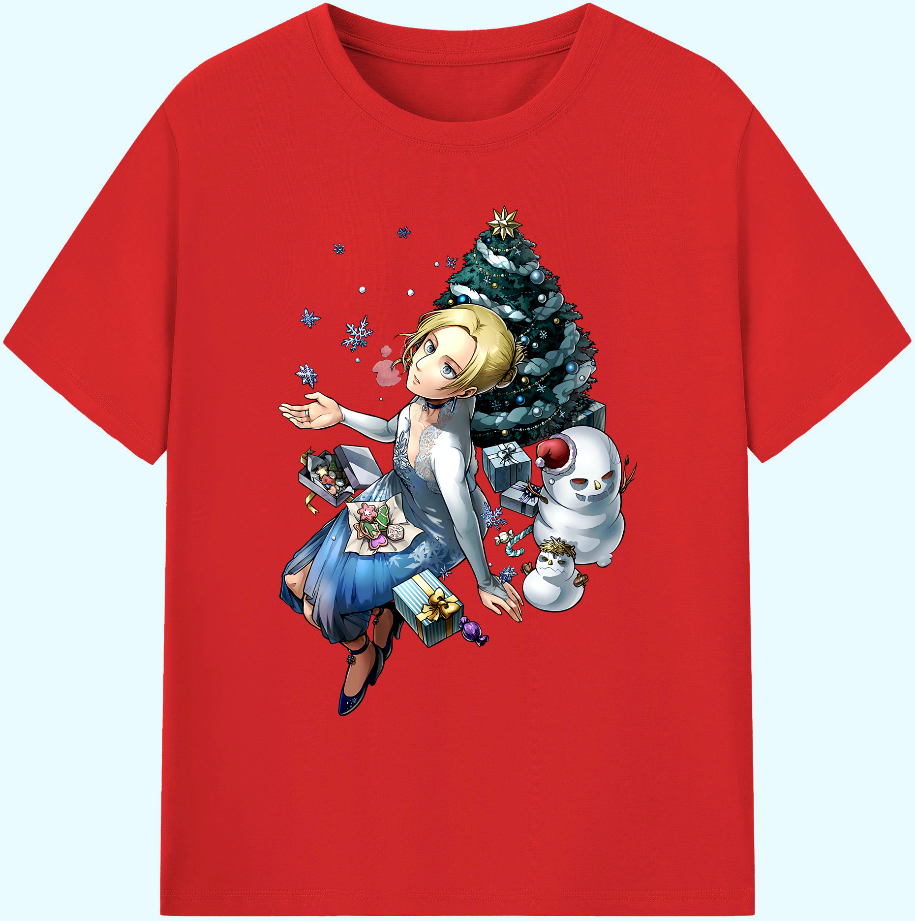 （画像用） 進撃の巨人 アニ・レオンハート Attack on Titan Annie Leonhart 綿100％ メンズ半袖Tシャツ｜肌触りやわらか＆通気性
