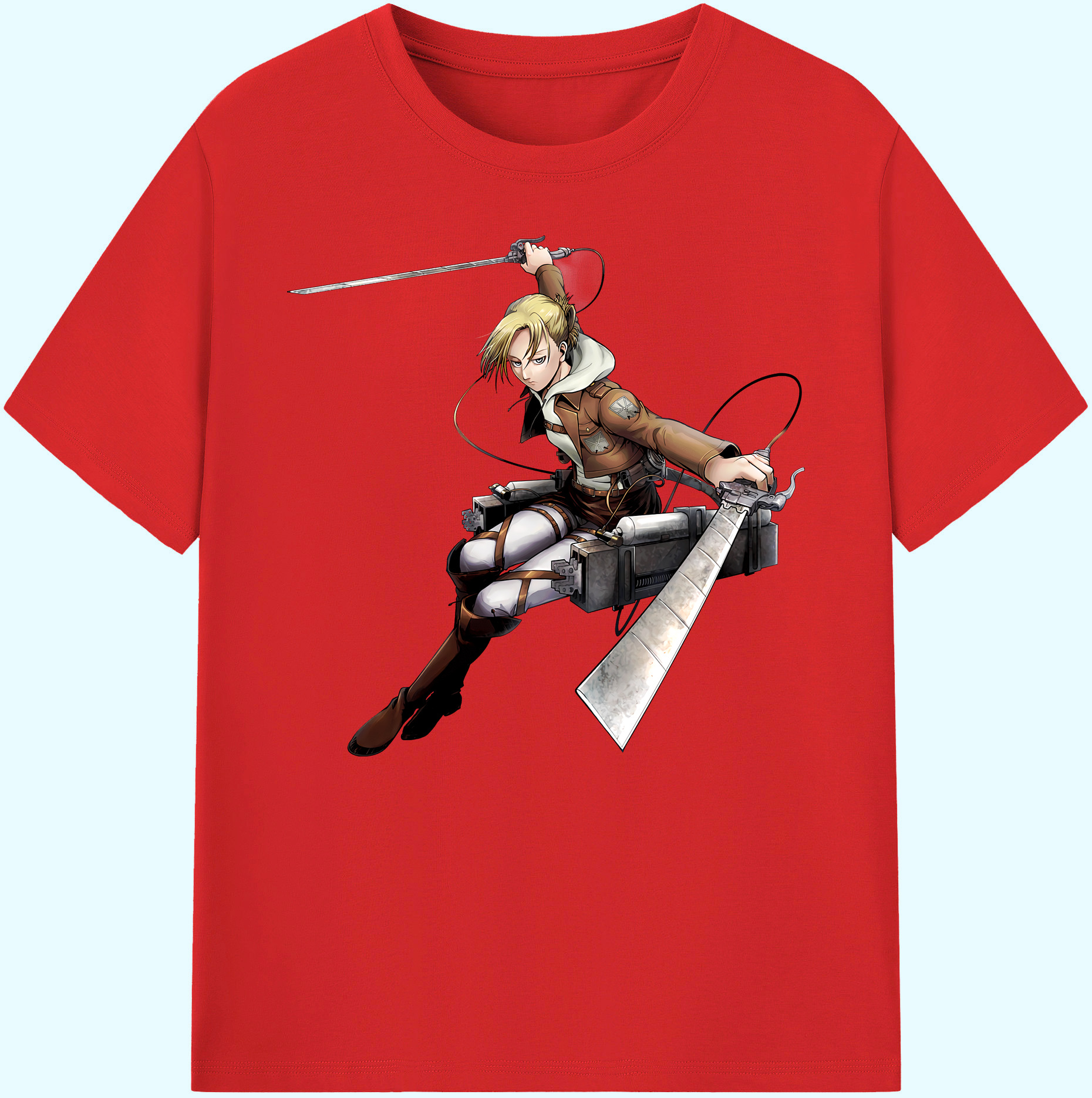 （画像用） 進撃の巨人 アニ・レオンハート Attack on Titan Annie Leonhart 綿100％ メンズ半袖Tシャツ｜肌触りやわらか＆通気性