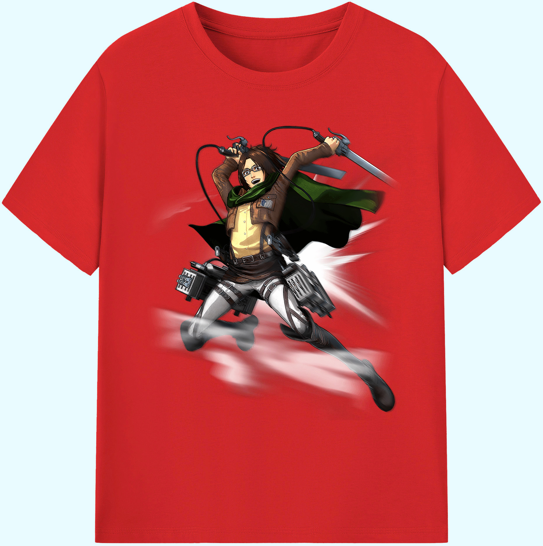 （画像用） 進撃の巨人 ハンジ·ゾエ Attack on Titan Hanji Zoe 綿100％ メンズ半袖Tシャツ｜肌触りやわらか＆通気性