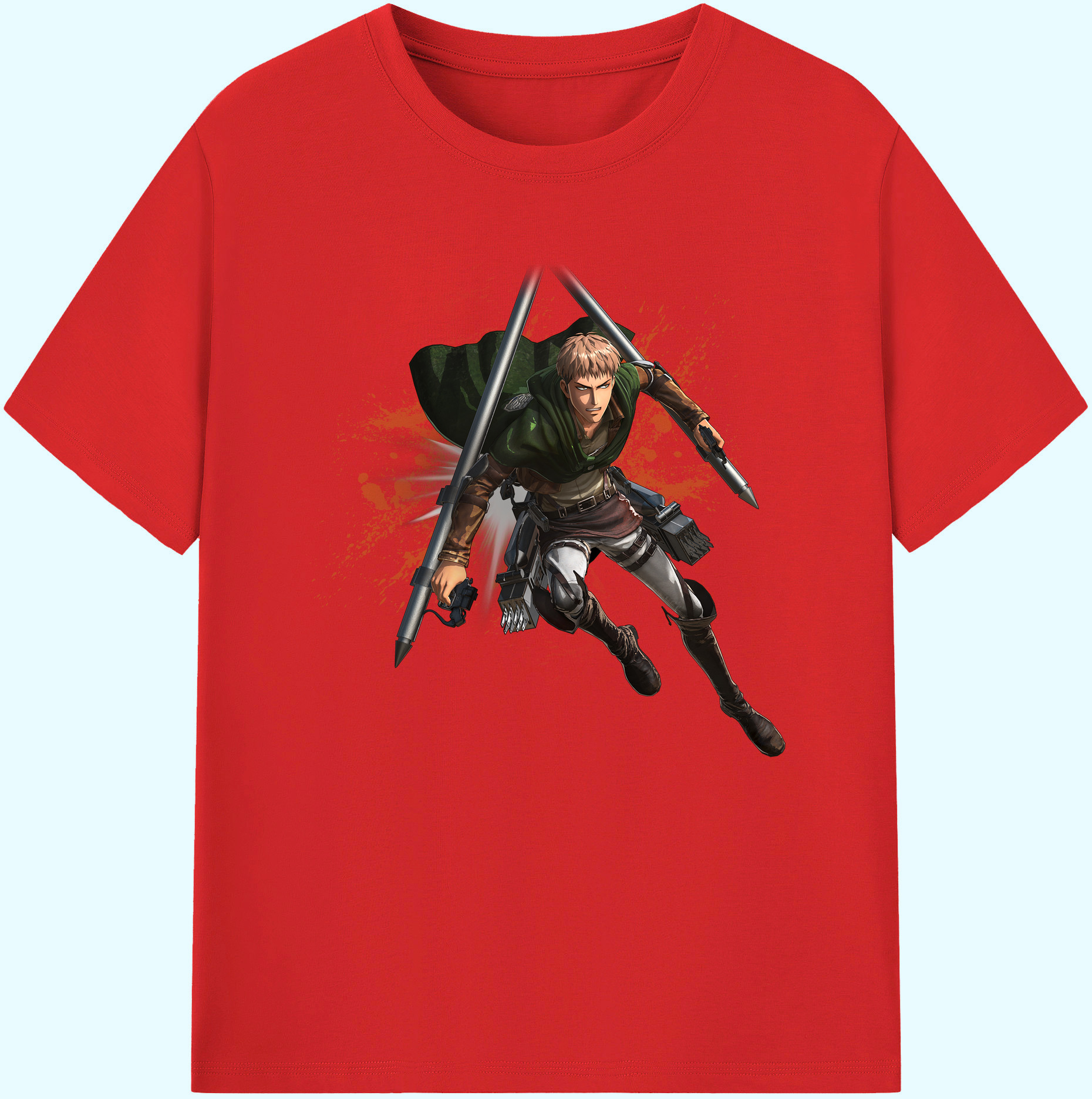 （画像用） 進撃の巨人 ジャン・キルシュタイン Attack on Titan Jean Kirstein 綿100％ メンズ半袖Tシャツ｜肌触りやわらか＆通気性