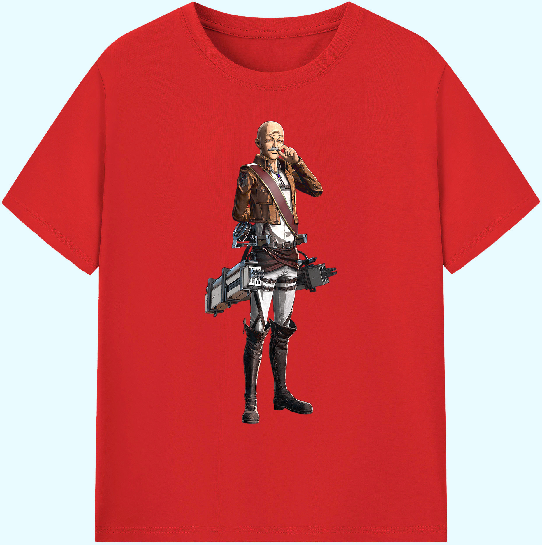（画像用） 進撃の巨人 ドット·ピクシス Attack on Titan Dot Pixis 綿100％ メンズ半袖Tシャツ｜肌触りやわらか＆通気性