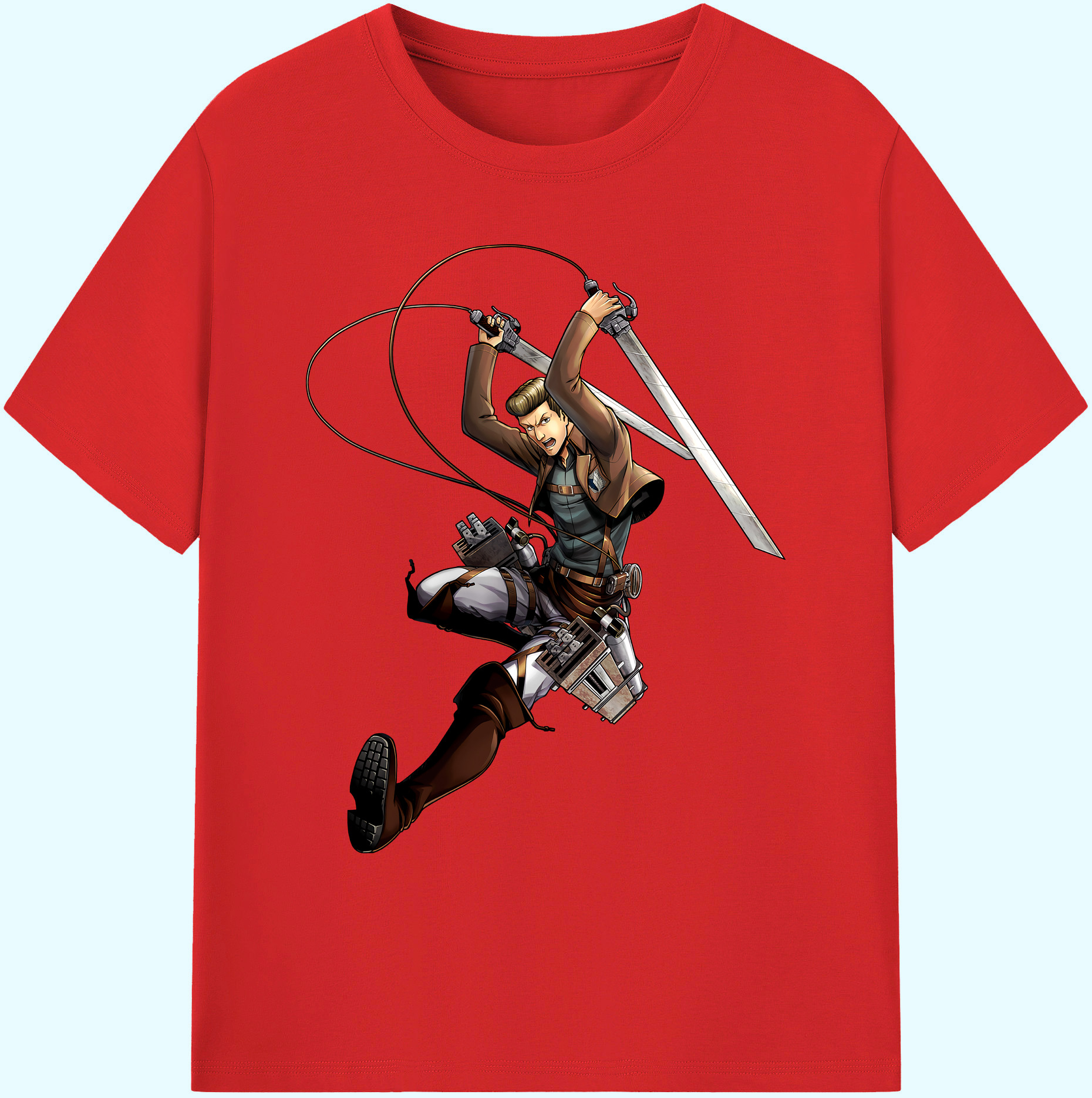 （画像用） 進撃の巨人 Attack on Titan 綿100％ メンズ半袖Tシャツ｜肌触りやわらか＆通気性