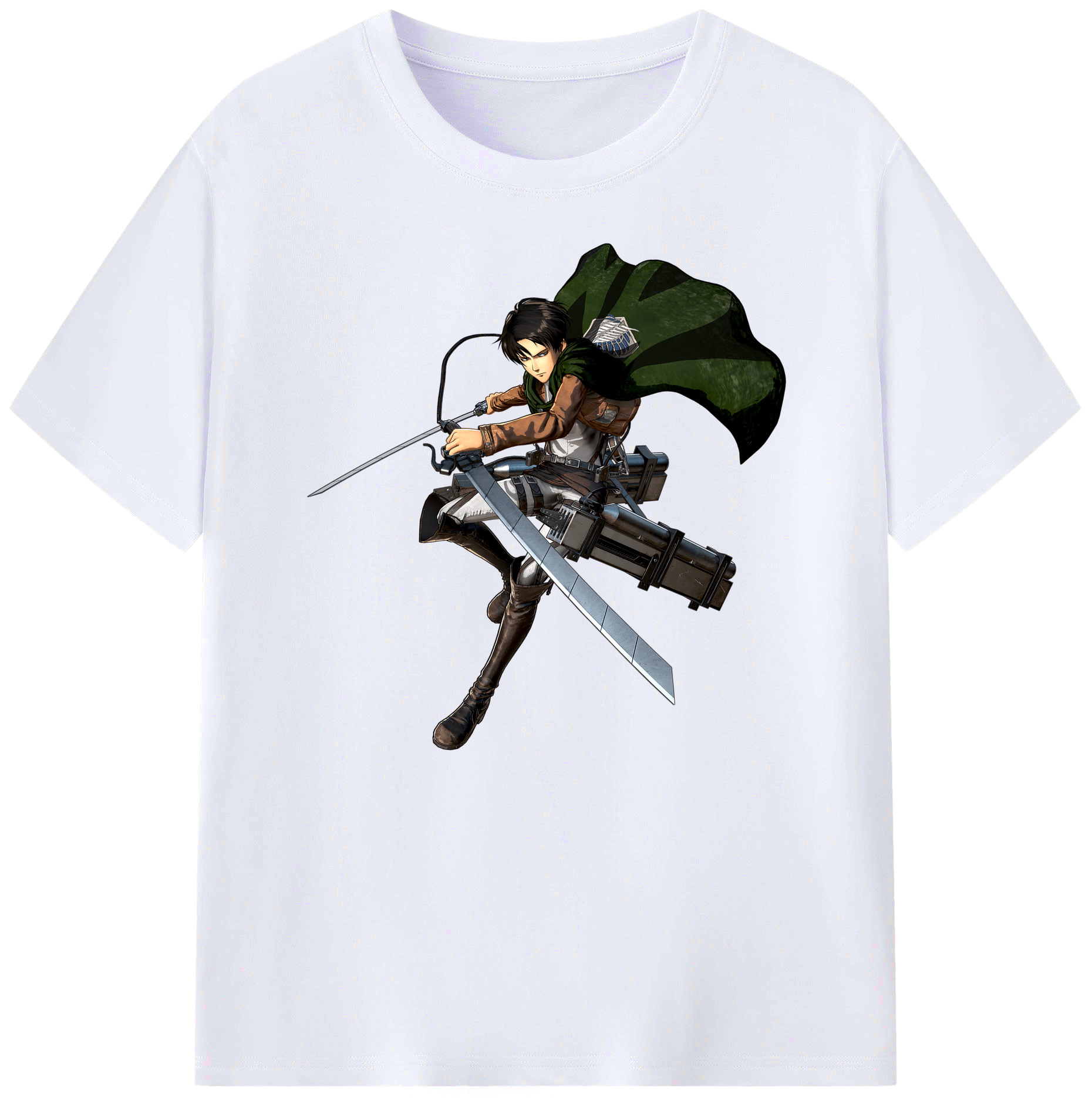 （画像用） 進撃の巨人 リヴァイ·アッカーマン Attack on Titan Levi Ackerman 綿100％ メンズ半袖Tシャツ｜肌触りやわらか＆通気性