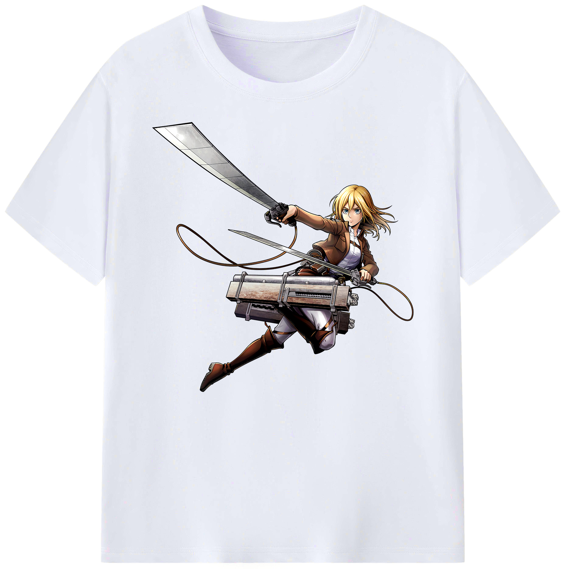 （画像用） 進撃の巨人 クリスタ·レンズ Attack on Titan Christa Lenz 綿100％ メンズ半袖Tシャツ｜肌触りやわらか＆通気性