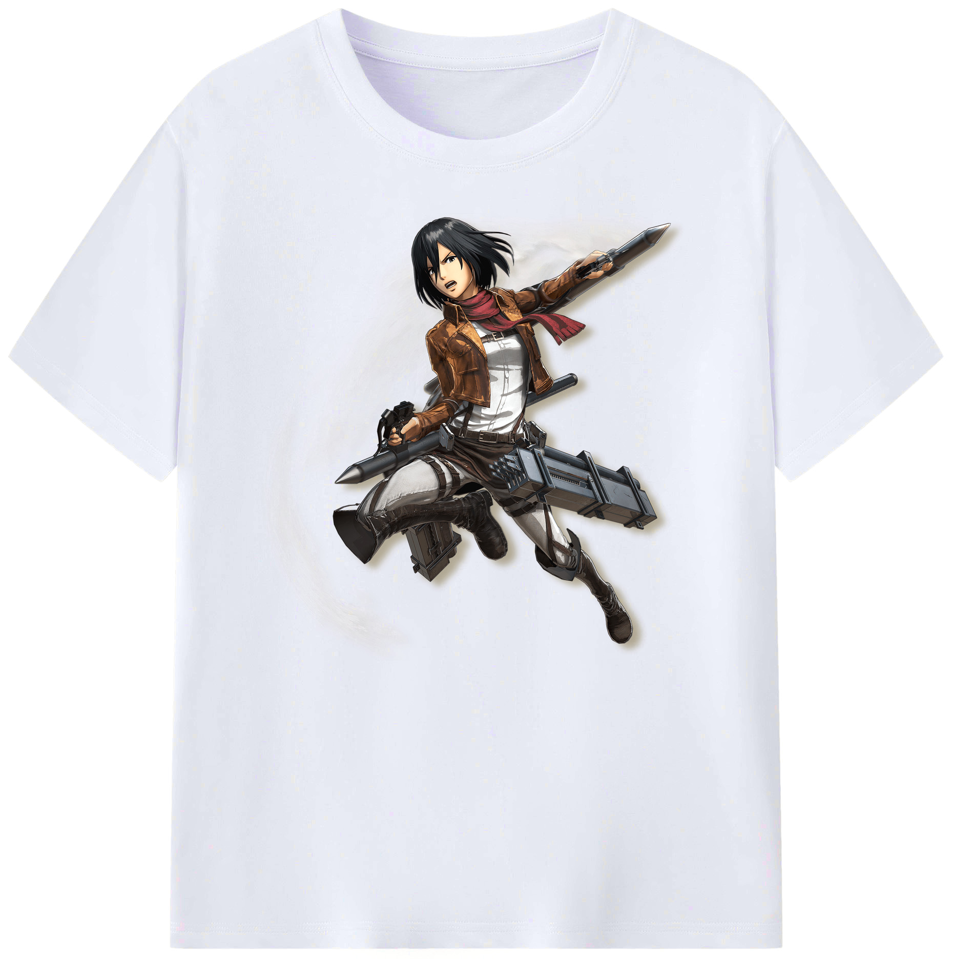 （画像用） 進撃の巨人 ミカサ·アッカーマン Attack on Titan Mikasa Ackerman 綿100％ メンズ半袖Tシャツ｜肌触りやわらか＆通気性