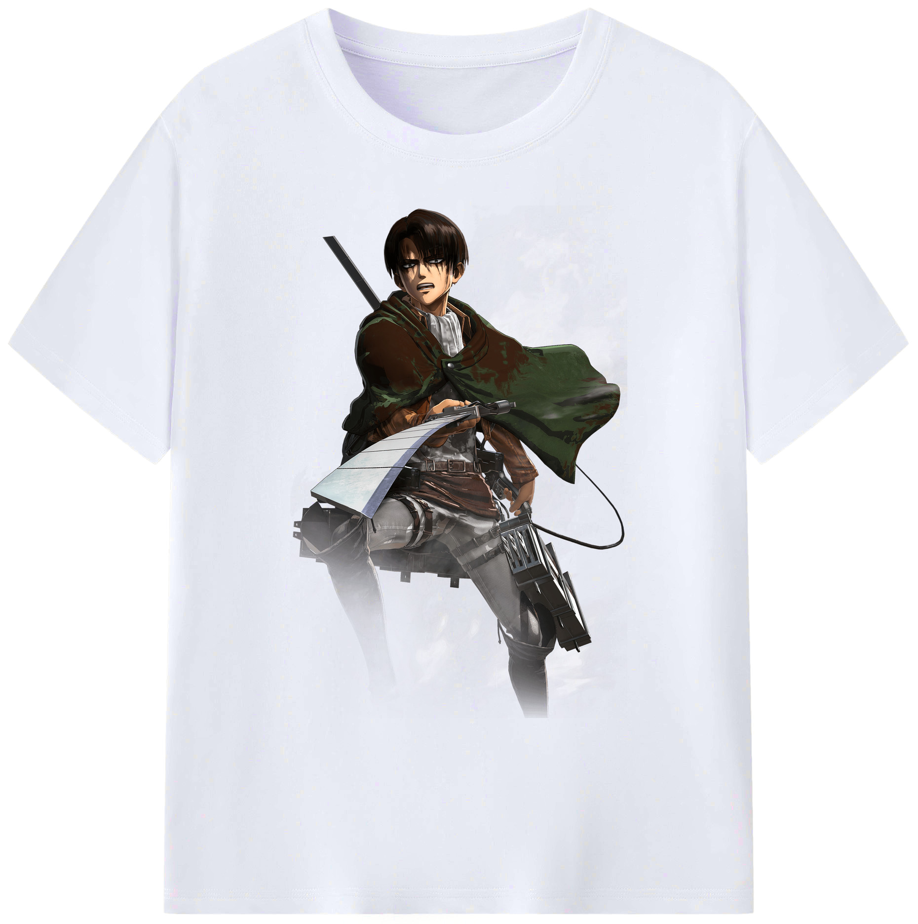 （画像用） 進撃の巨人 リヴァイ·アッカーマン Attack on Titan Levi Ackerman 綿100％ メンズ半袖Tシャツ｜肌触りやわらか＆通気性