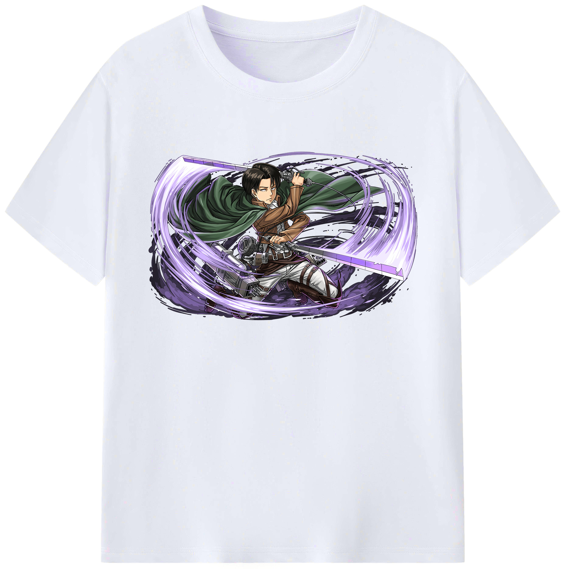 （画像用） 進撃の巨人 リヴァイ·アッカーマン Attack on Titan Levi Ackerman 綿100％ メンズ半袖Tシャツ｜肌触りやわらか＆通気性