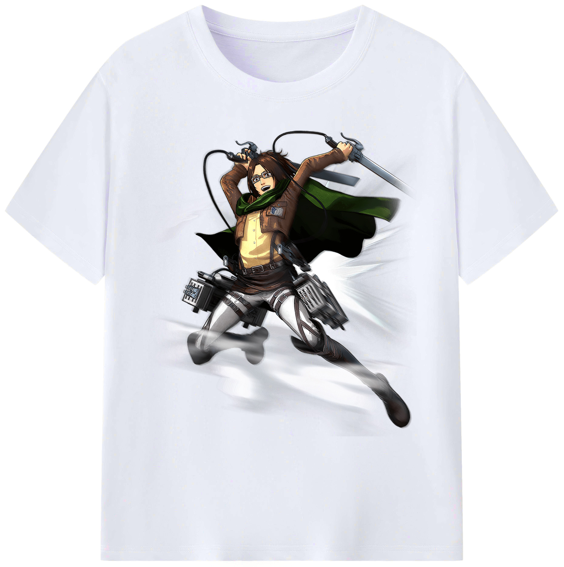 （画像用） 進撃の巨人 ハンジ·ゾエ Attack on Titan Hanji Zoe 綿100％ メンズ半袖Tシャツ｜肌触りやわらか＆通気性