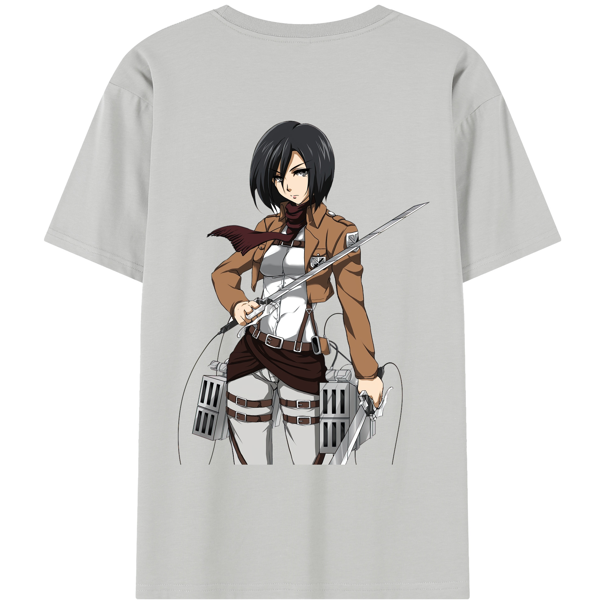 （画像用） 進撃の巨人 ミカサ·アッカーマン Attack on Titan Mikasa Ackerman レディース半袖Tシャツ(バックプリント)