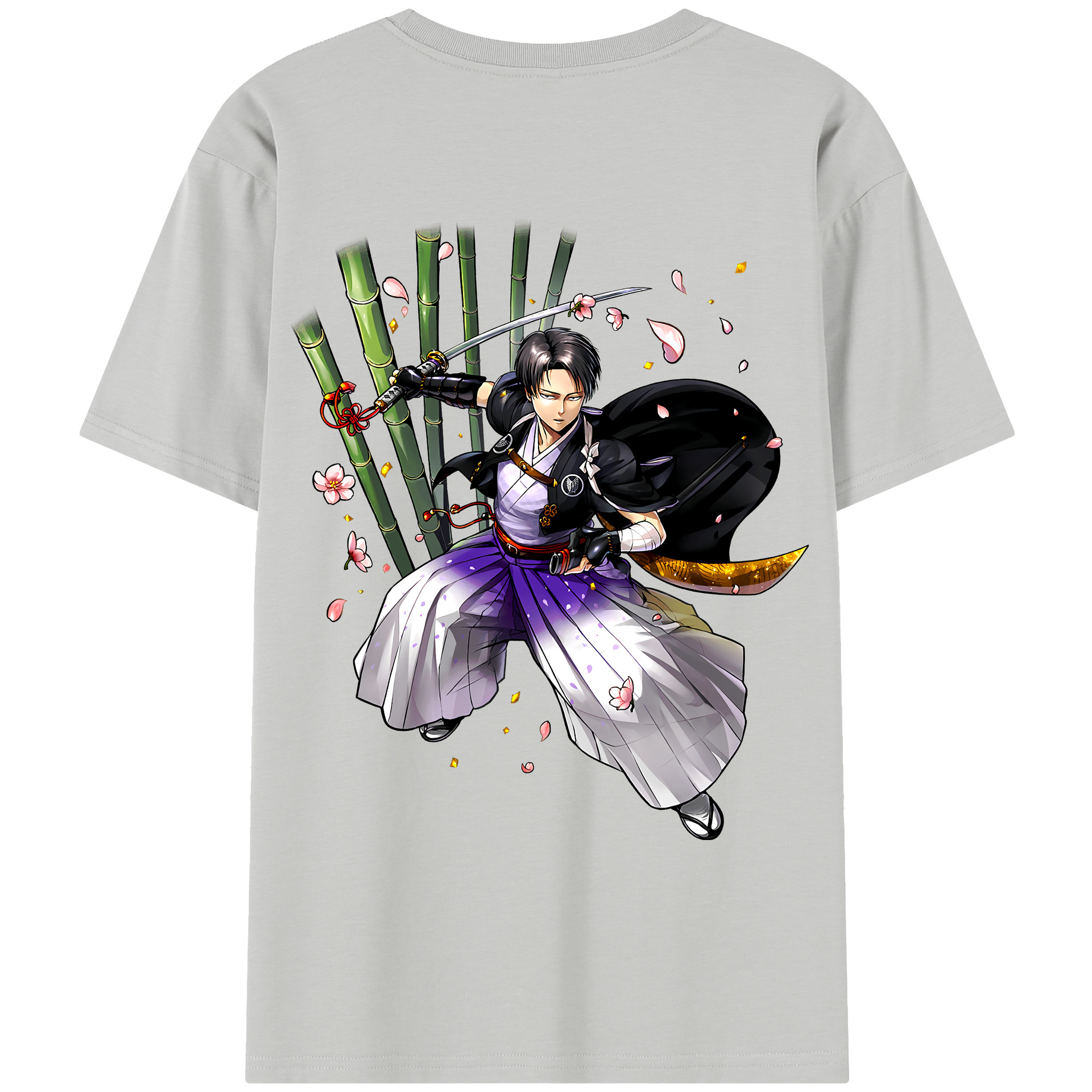 （画像用） 進撃の巨人 リヴァイ·アッカーマン Attack on Titan Levi Ackerman レディース半袖Tシャツ(バックプリント)