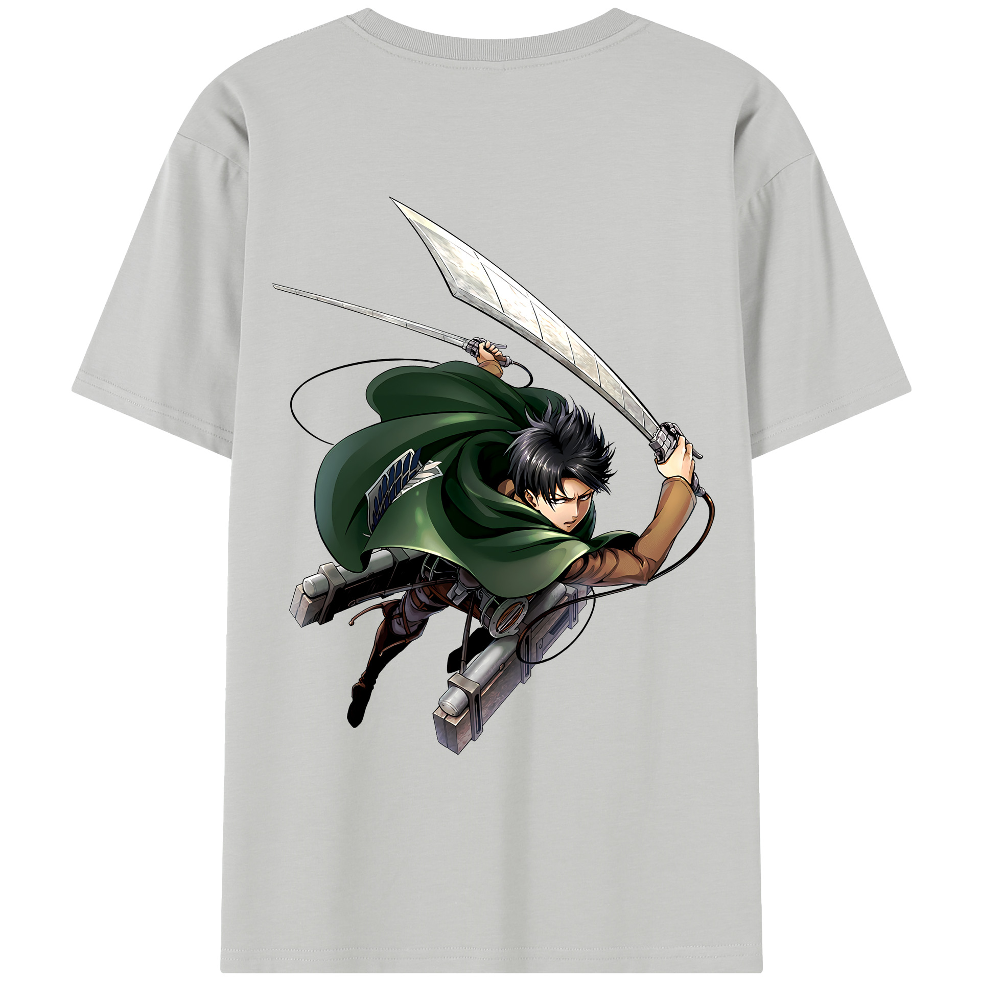 （画像用） 進撃の巨人 リヴァイ·アッカーマン Attack on Titan Levi Ackerman レディース半袖Tシャツ(バックプリント)