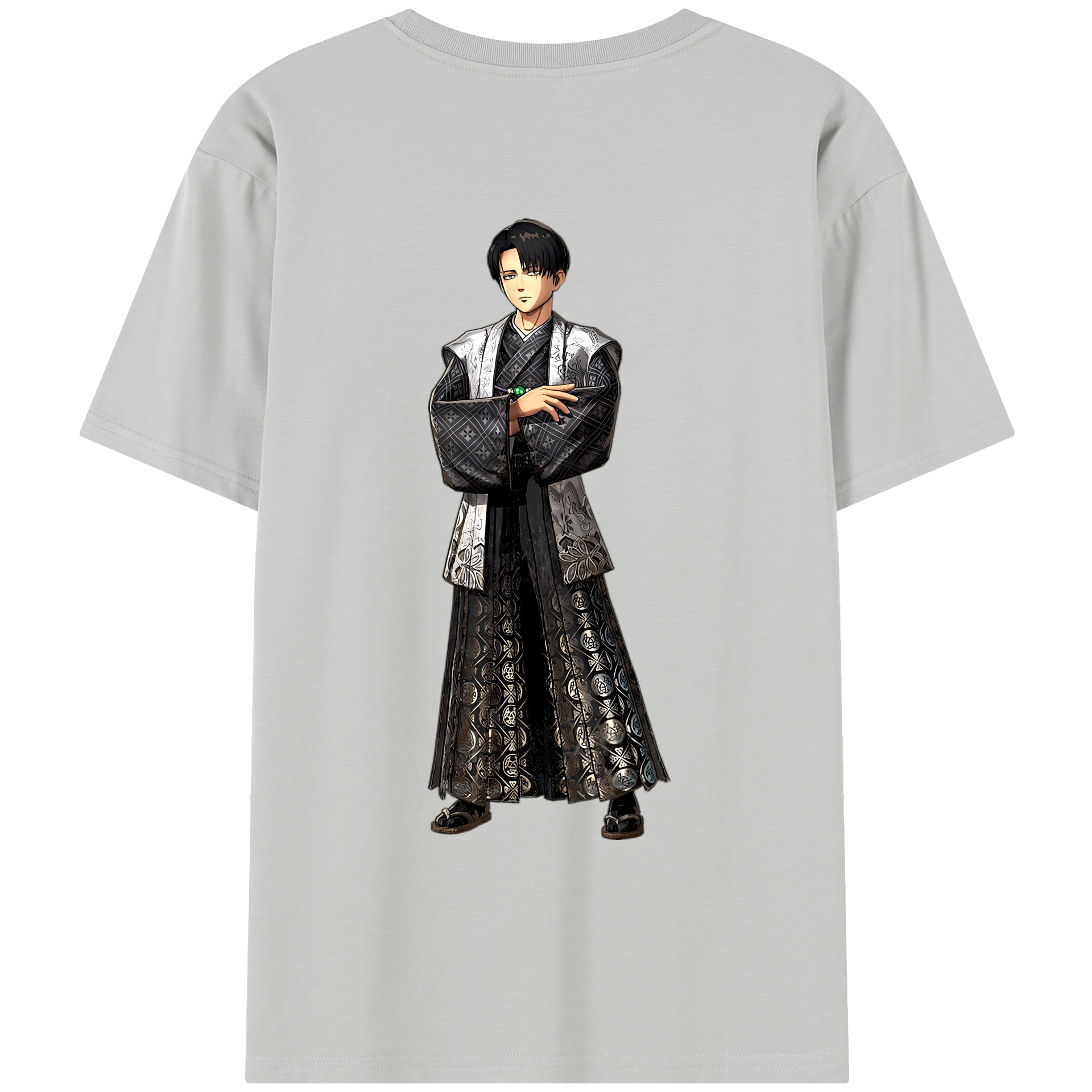 （画像用） 進撃の巨人 リヴァイ·アッカーマン Attack on Titan Levi Ackerman レディース半袖Tシャツ(バックプリント)