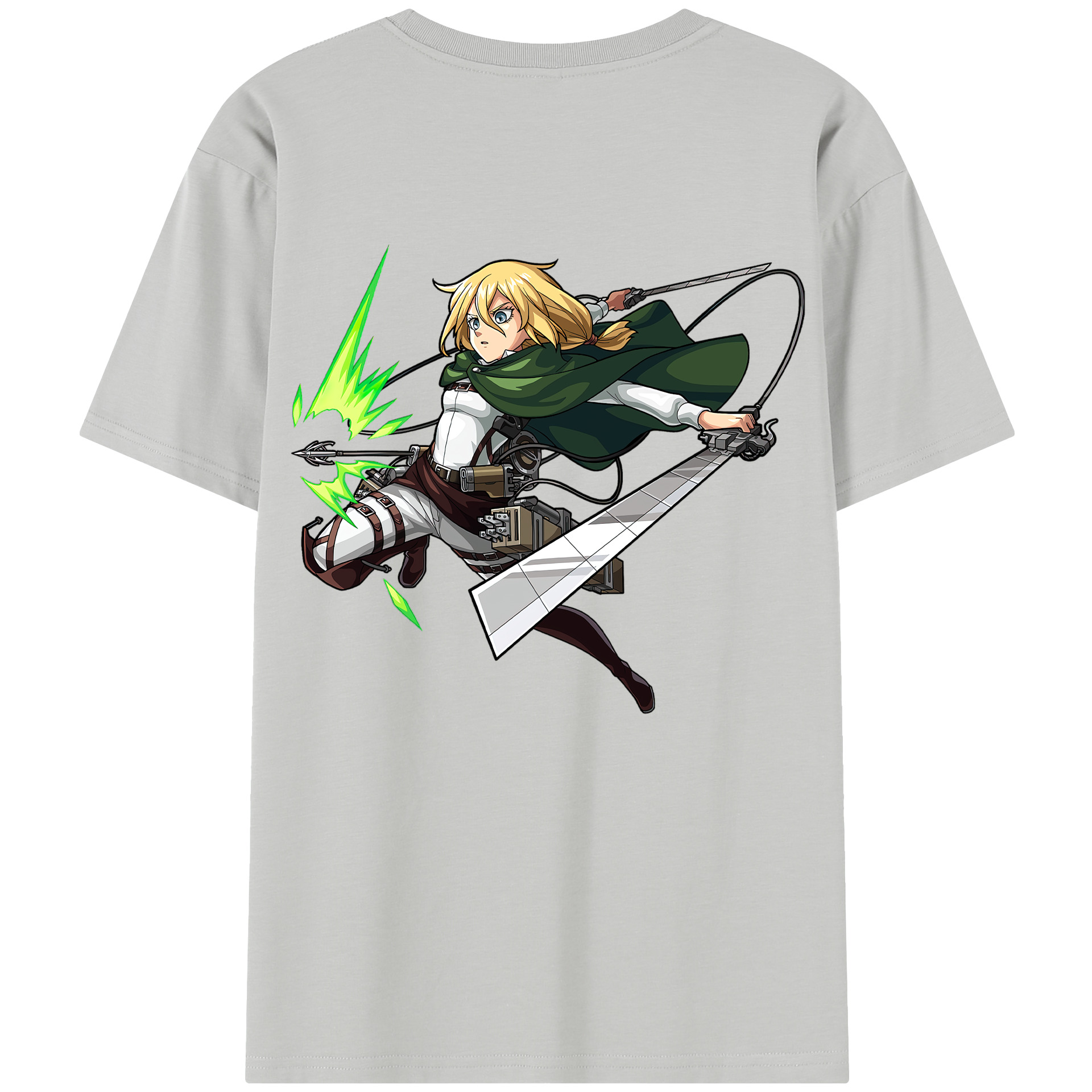 （画像用） 進撃の巨人 クリスタ·レンズ Attack on Titan Christa Lenz レディース半袖Tシャツ(バックプリント)