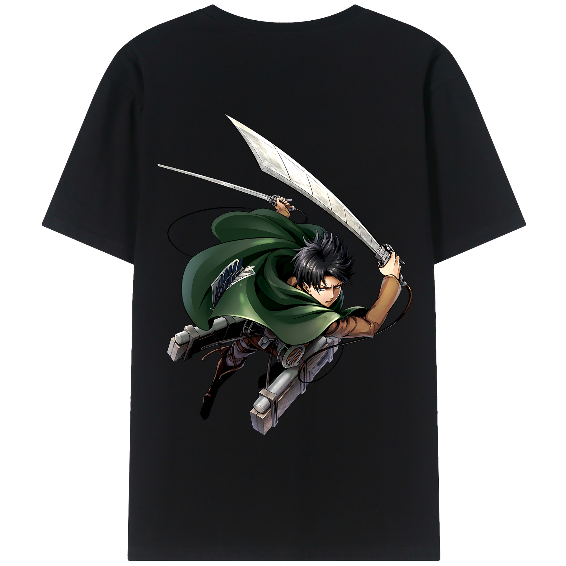 （画像用） 進撃の巨人 リヴァイ·アッカーマン Attack on Titan Levi Ackerman レディース半袖Tシャツ(バックプリント)