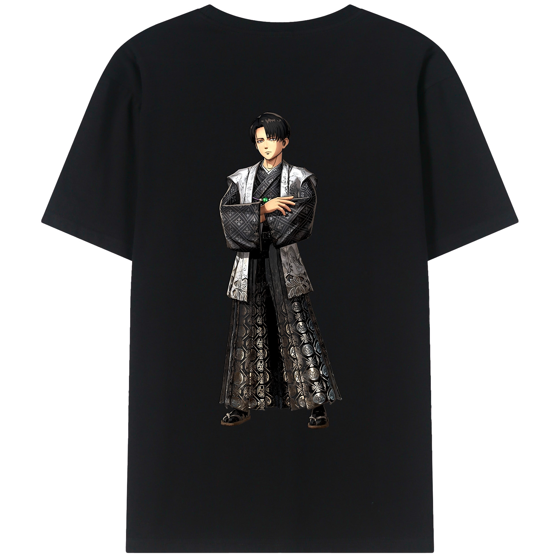 （画像用） 進撃の巨人 リヴァイ·アッカーマン Attack on Titan Levi Ackerman レディース半袖Tシャツ(バックプリント)