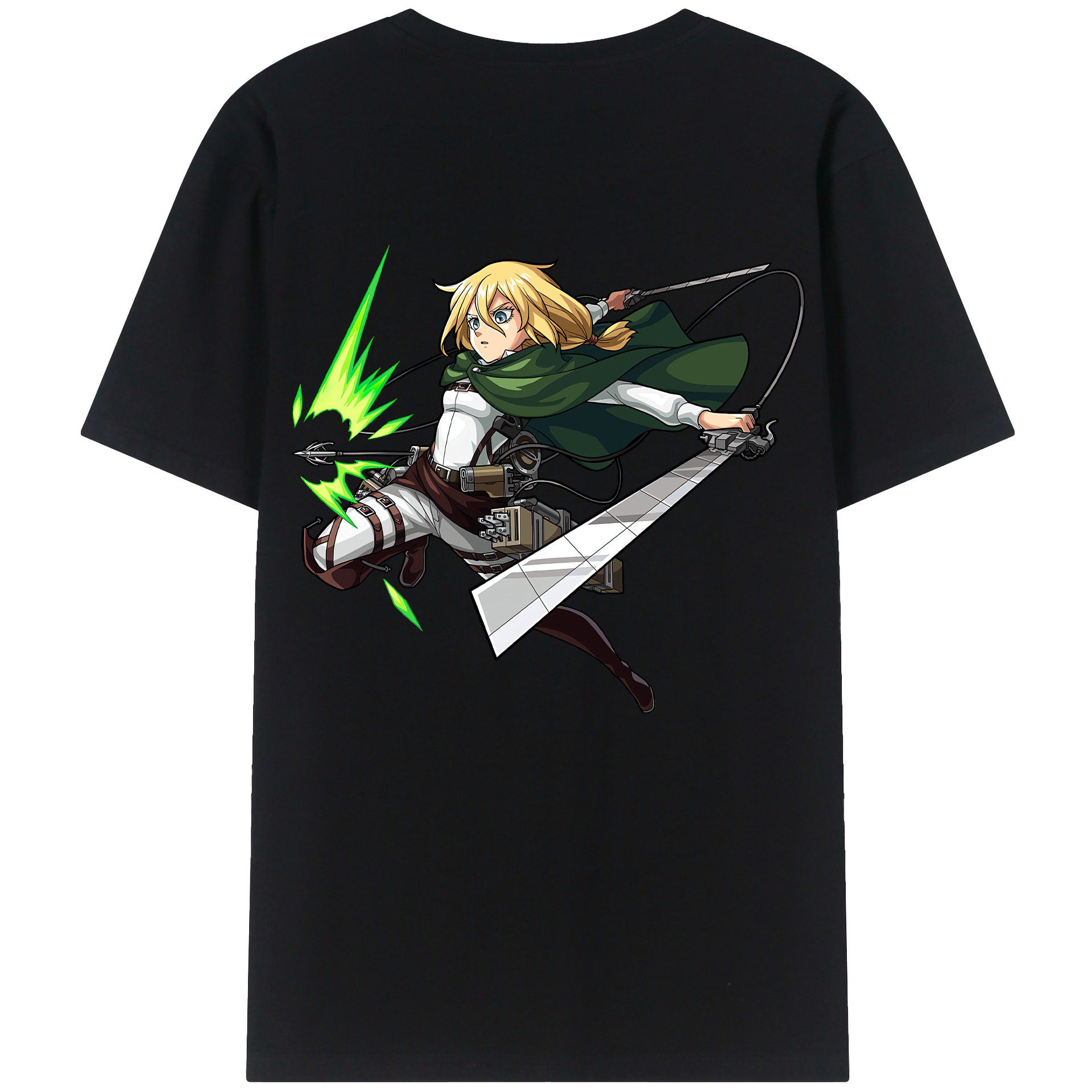 （画像用） 進撃の巨人 クリスタ·レンズ Attack on Titan Christa Lenz レディース半袖Tシャツ(バックプリント)