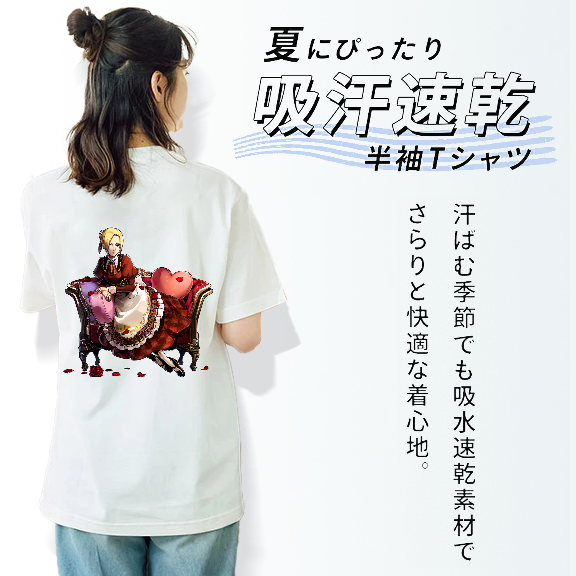 進撃の巨人 アニ・レオンハート Attack on Titan Annie Leonhart レディース半袖Tシャツ(バックプリント)