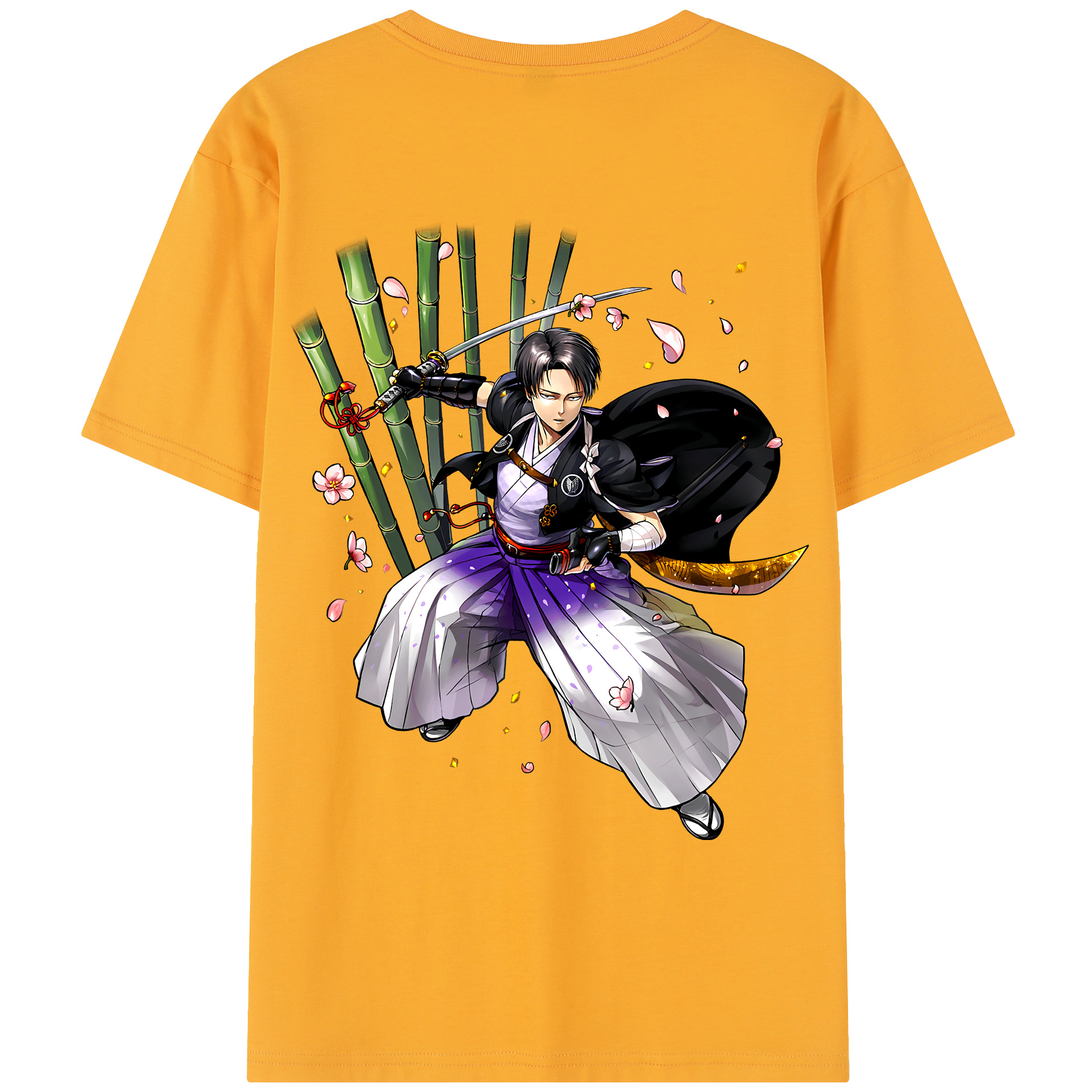 （画像用） 進撃の巨人 リヴァイ·アッカーマン Attack on Titan Levi Ackerman レディース半袖Tシャツ(バックプリント)