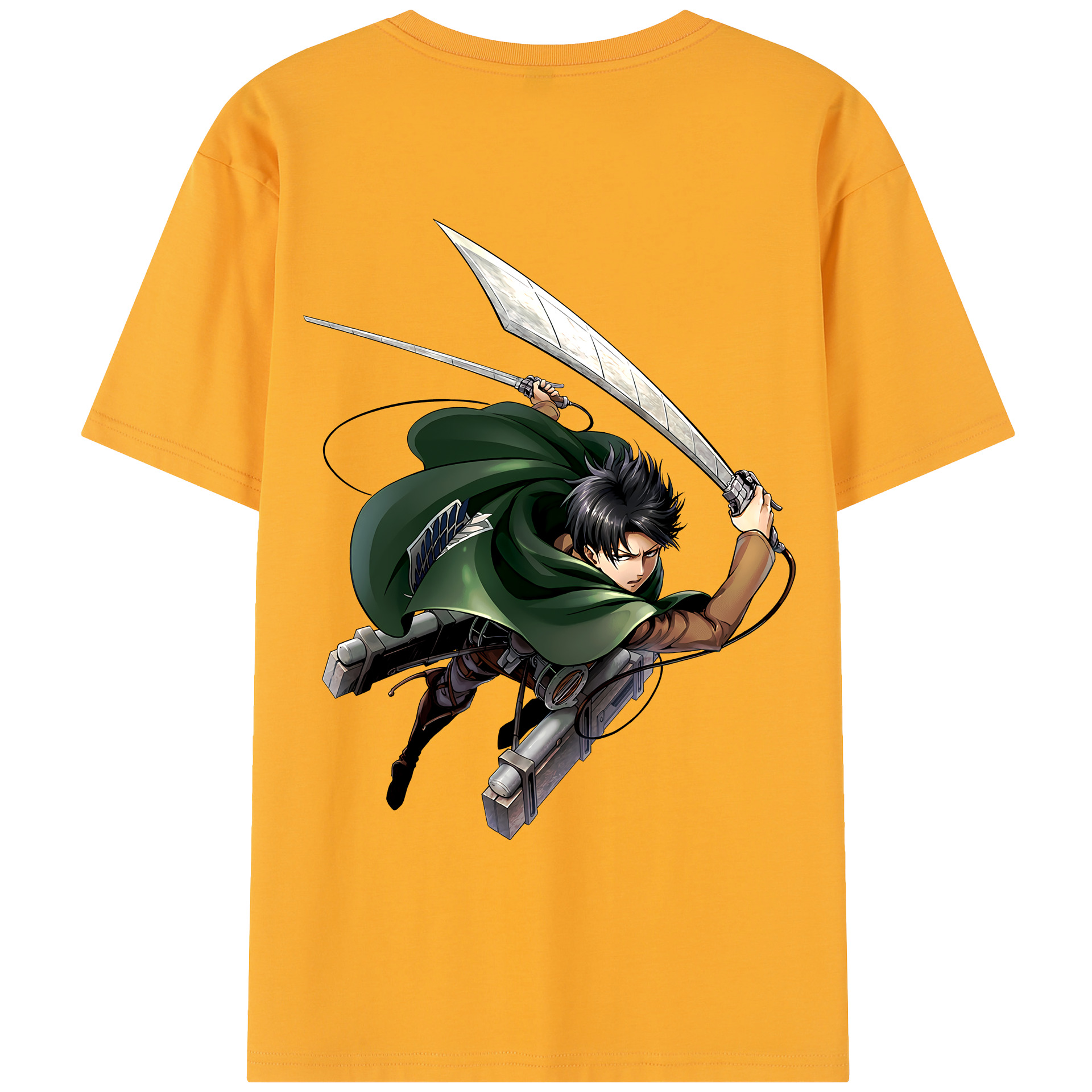 （画像用） 進撃の巨人 リヴァイ·アッカーマン Attack on Titan Levi Ackerman レディース半袖Tシャツ(バックプリント)
