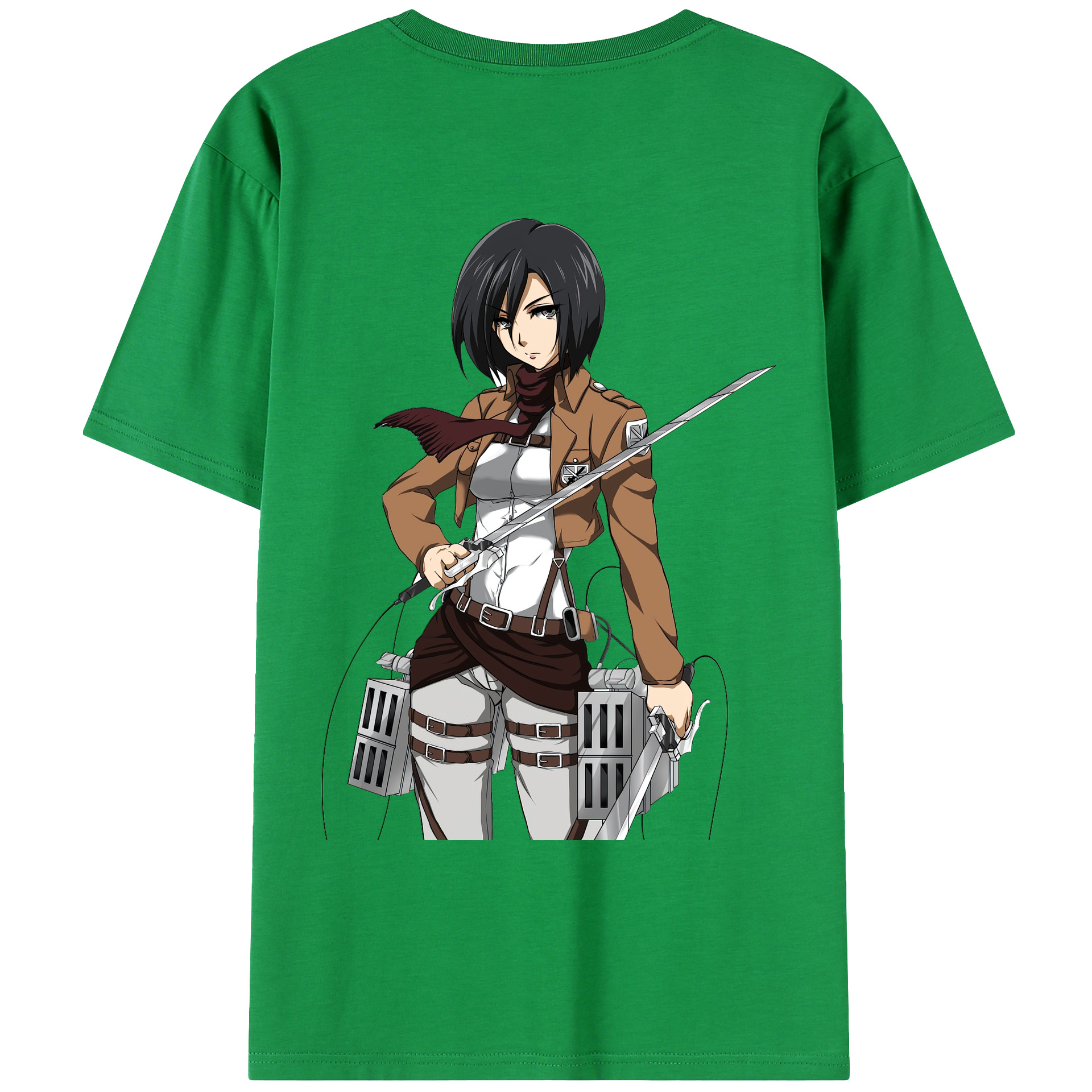（画像用） 進撃の巨人 ミカサ·アッカーマン Attack on Titan Mikasa Ackerman レディース半袖Tシャツ(バックプリント)