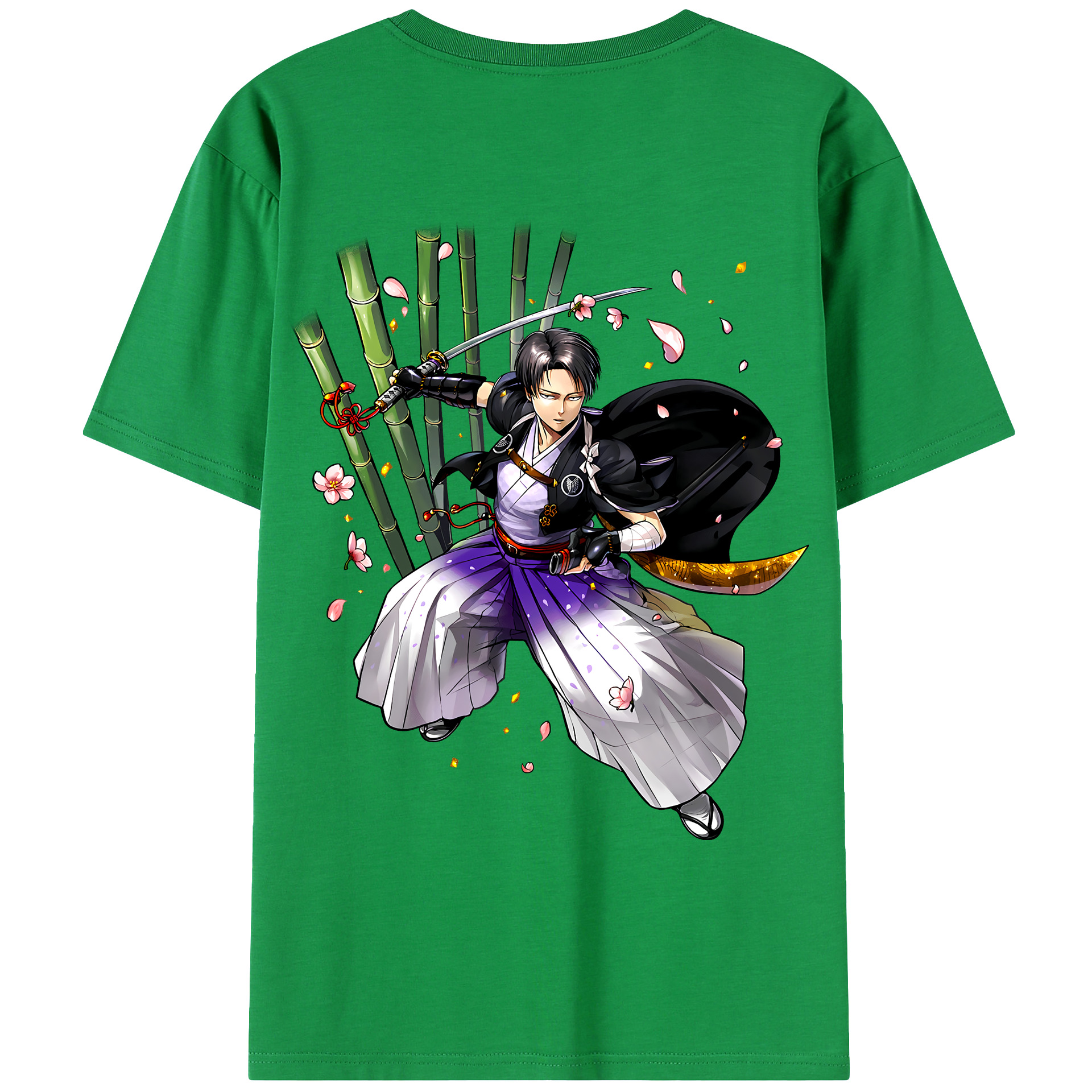 （画像用） 進撃の巨人 リヴァイ·アッカーマン Attack on Titan Levi Ackerman レディース半袖Tシャツ(バックプリント)
