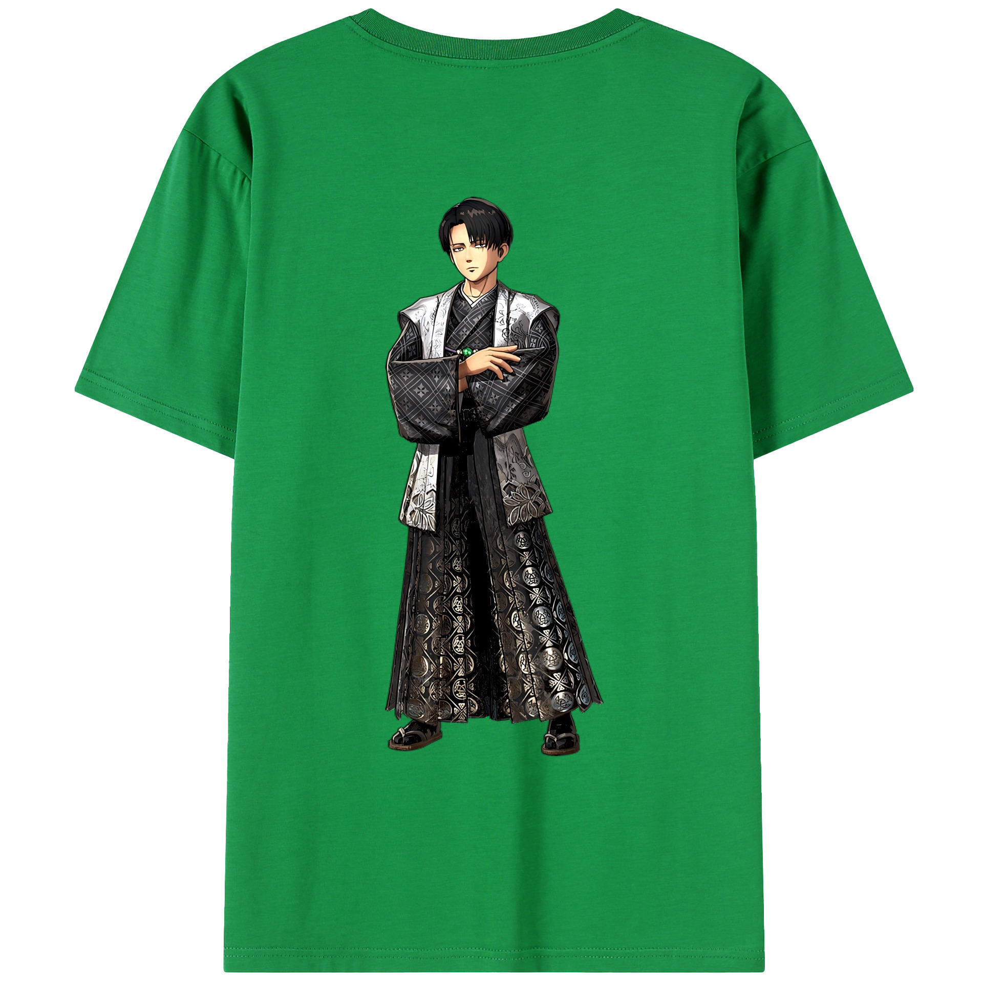 （画像用） 進撃の巨人 リヴァイ·アッカーマン Attack on Titan Levi Ackerman レディース半袖Tシャツ(バックプリント)