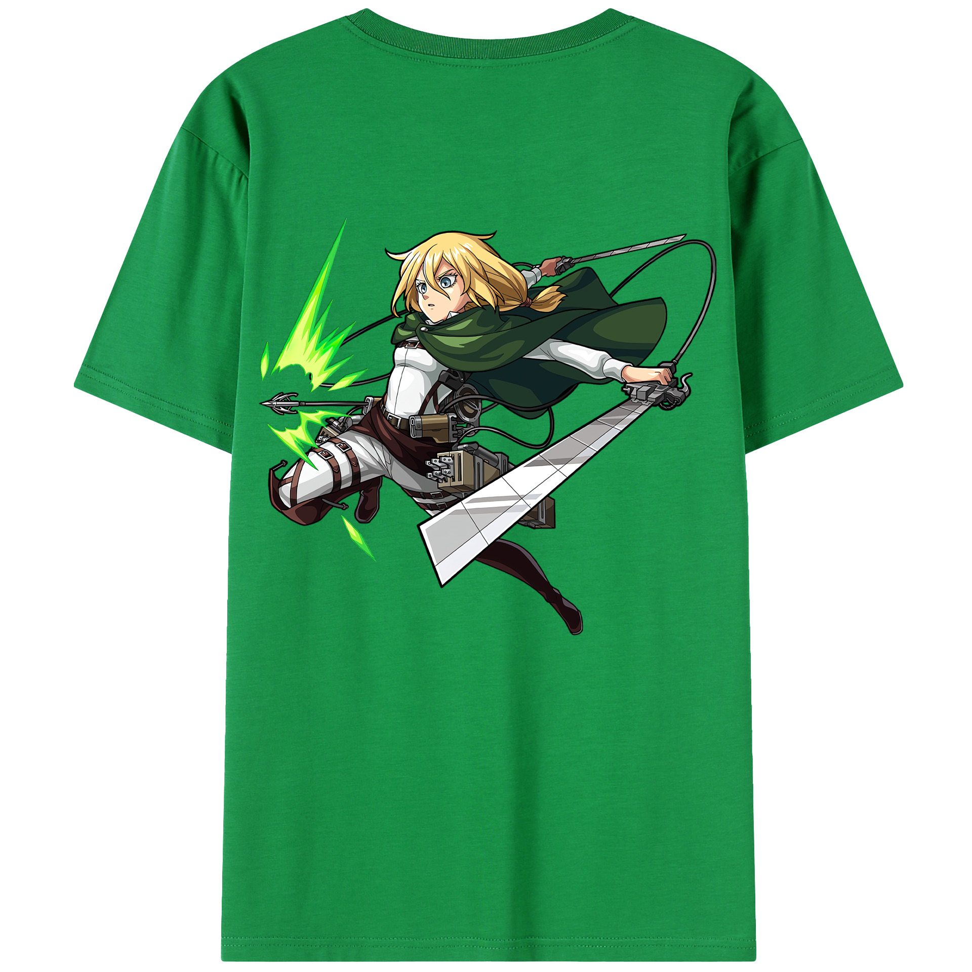 （画像用） 進撃の巨人 クリスタ·レンズ Attack on Titan Christa Lenz レディース半袖Tシャツ(バックプリント)
