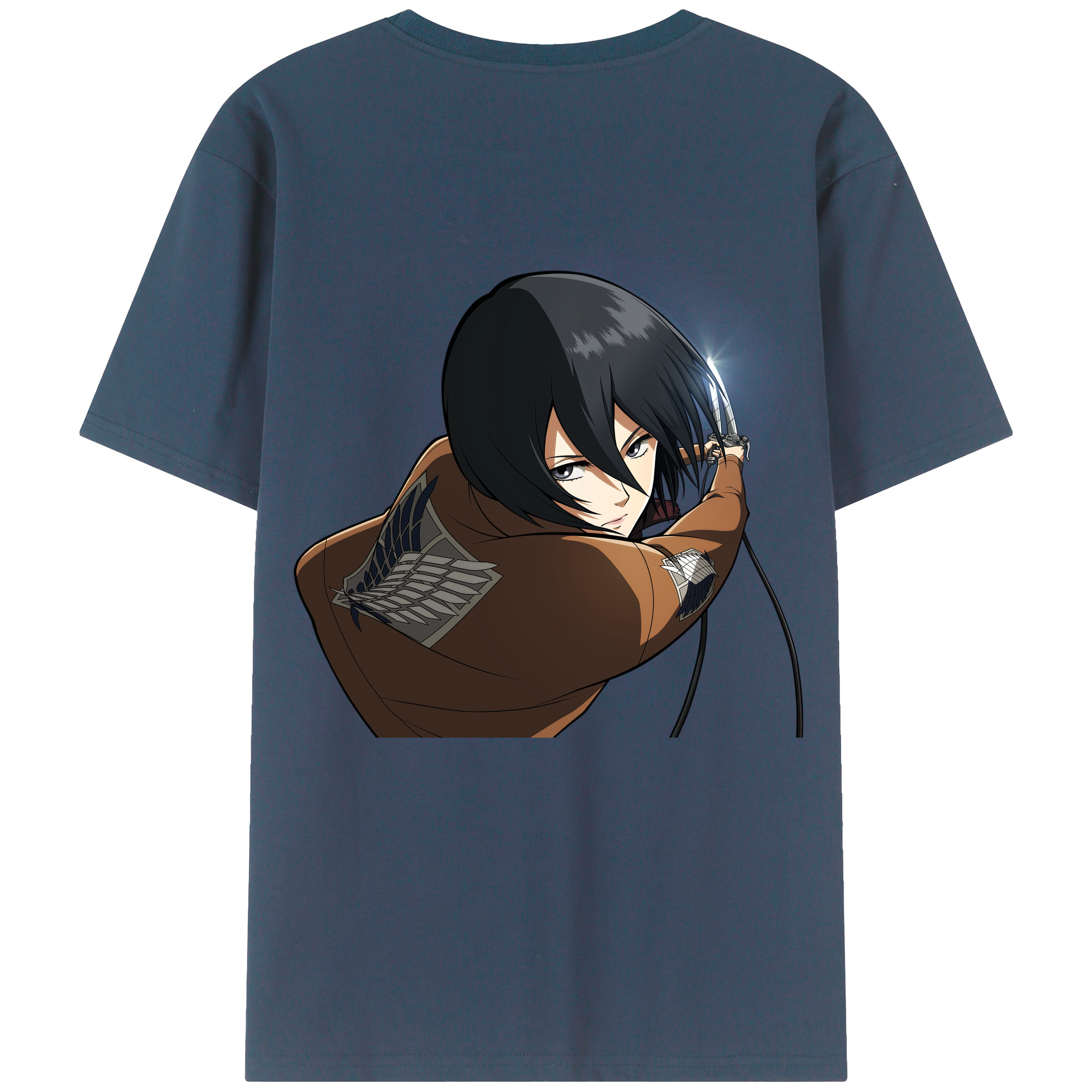 （画像用） 進撃の巨人 ミカサ·アッカーマン Attack on Titan Mikasa Ackerman レディース半袖Tシャツ(バックプリント)