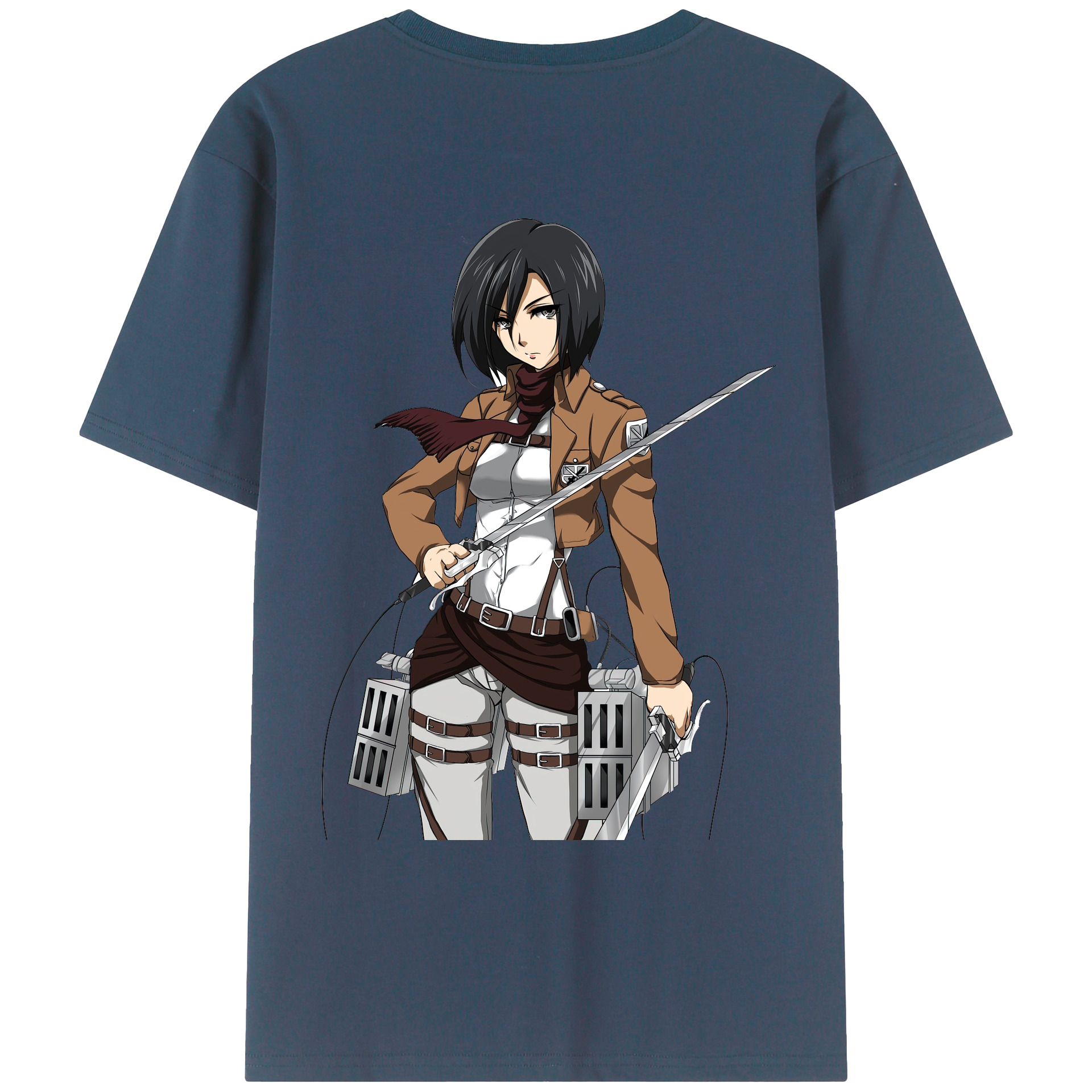 （画像用） 進撃の巨人 ミカサ·アッカーマン Attack on Titan Mikasa Ackerman レディース半袖Tシャツ(バックプリント)