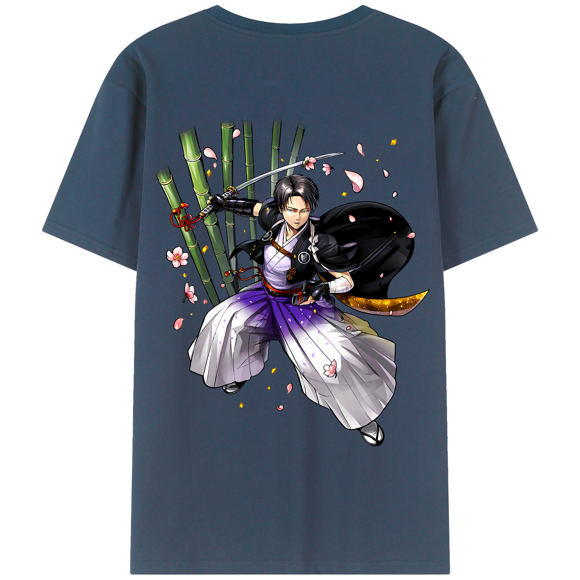 （画像用） 進撃の巨人 リヴァイ·アッカーマン Attack on Titan Levi Ackerman レディース半袖Tシャツ(バックプリント)