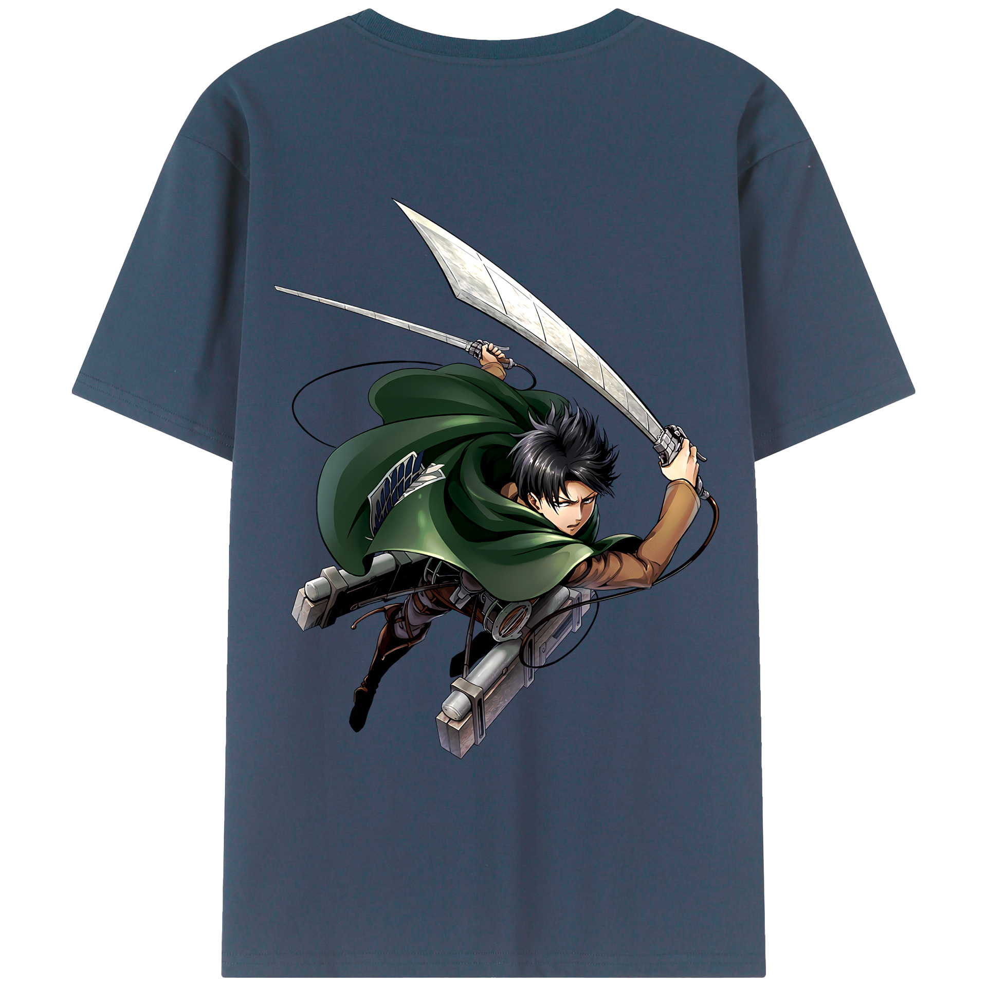 （画像用） 進撃の巨人 リヴァイ·アッカーマン Attack on Titan Levi Ackerman レディース半袖Tシャツ(バックプリント)