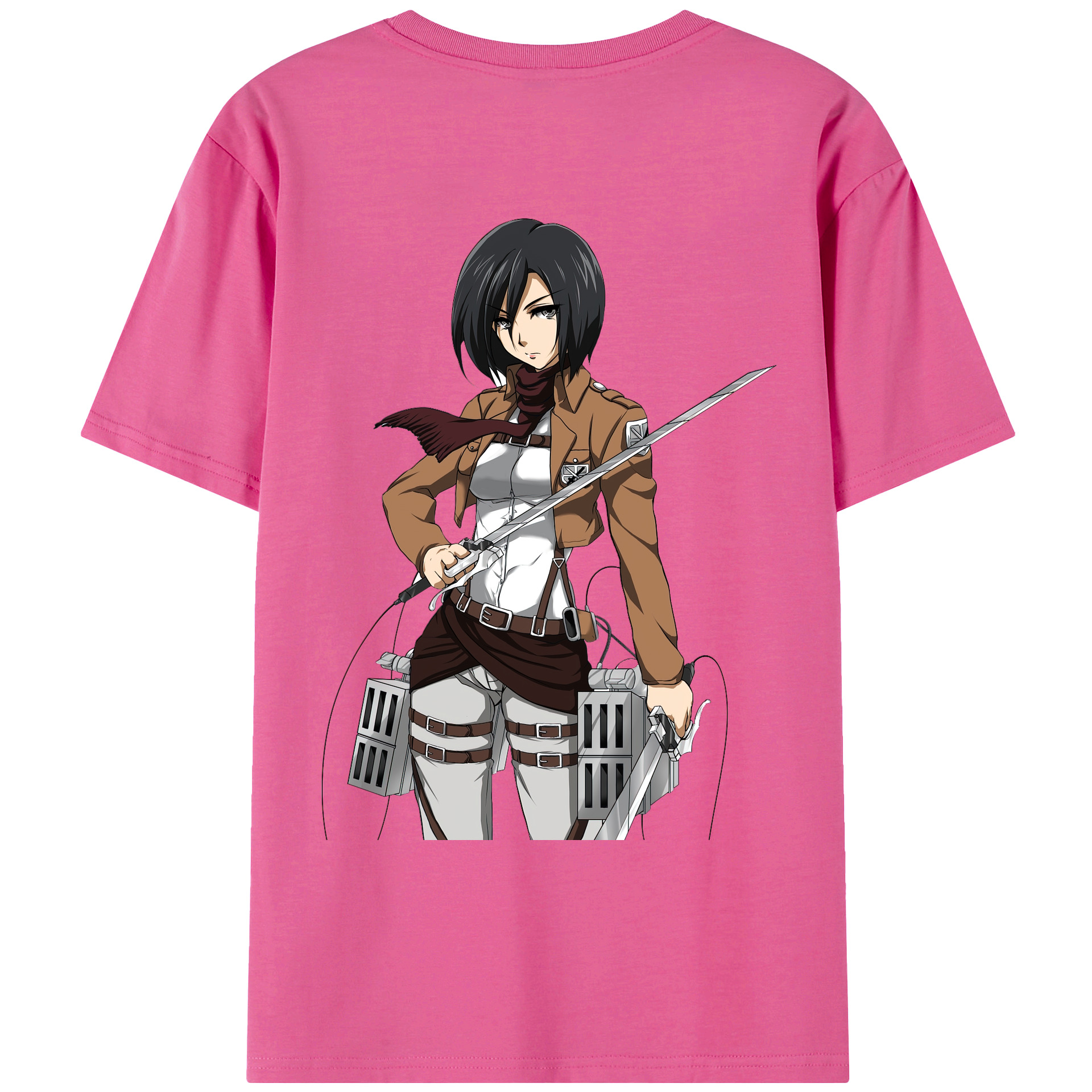 （画像用） 進撃の巨人 ミカサ·アッカーマン Attack on Titan Mikasa Ackerman レディース半袖Tシャツ(バックプリント)